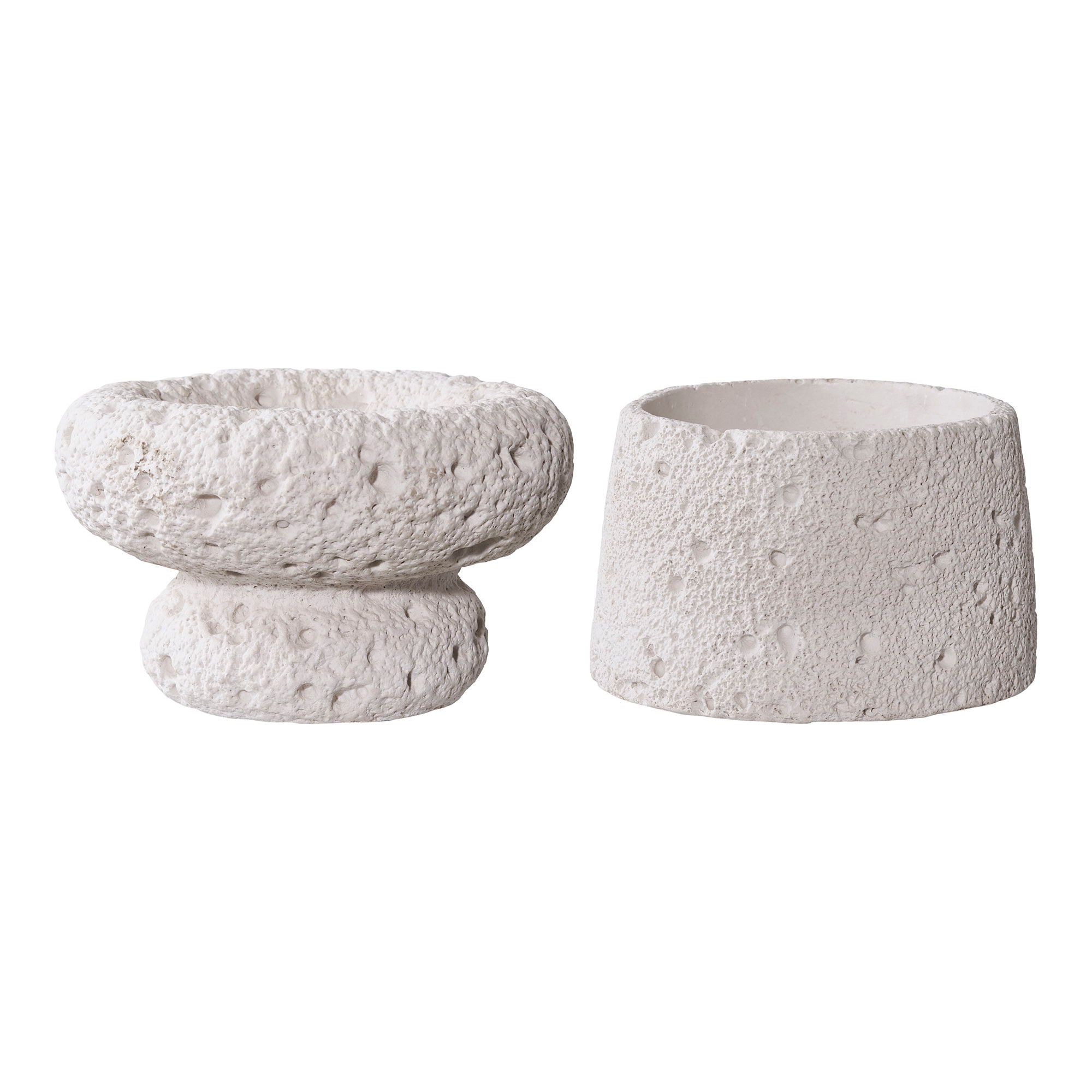 Ljusstake, cement grå, 2-pack
