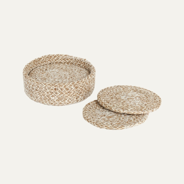 Coaster Ella White/natural D10,5cm, Dixie, bordstabletter