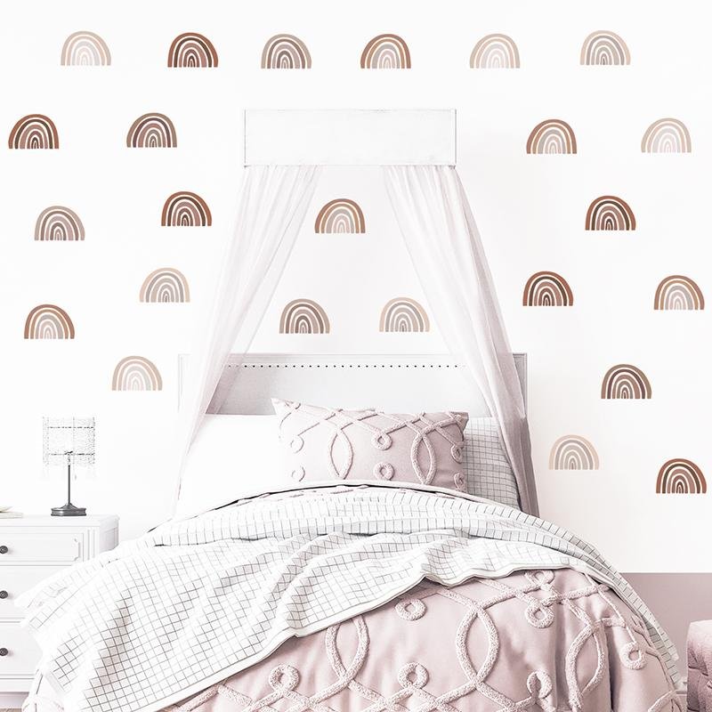 Boho Color Rainbows Bohemia Style Wall Stickers For Living Room, Flora Grossist, Barnrum