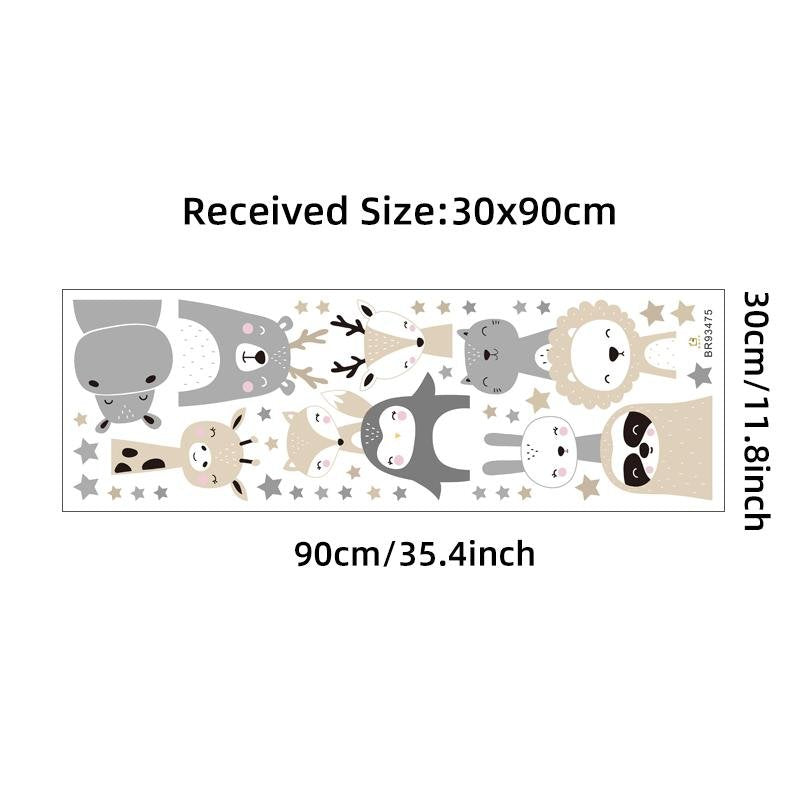 Cartoon Lion Bunny Wall Sticker Home Decor Animals Stars Wall Paper, Flora Grossist, Barnrum