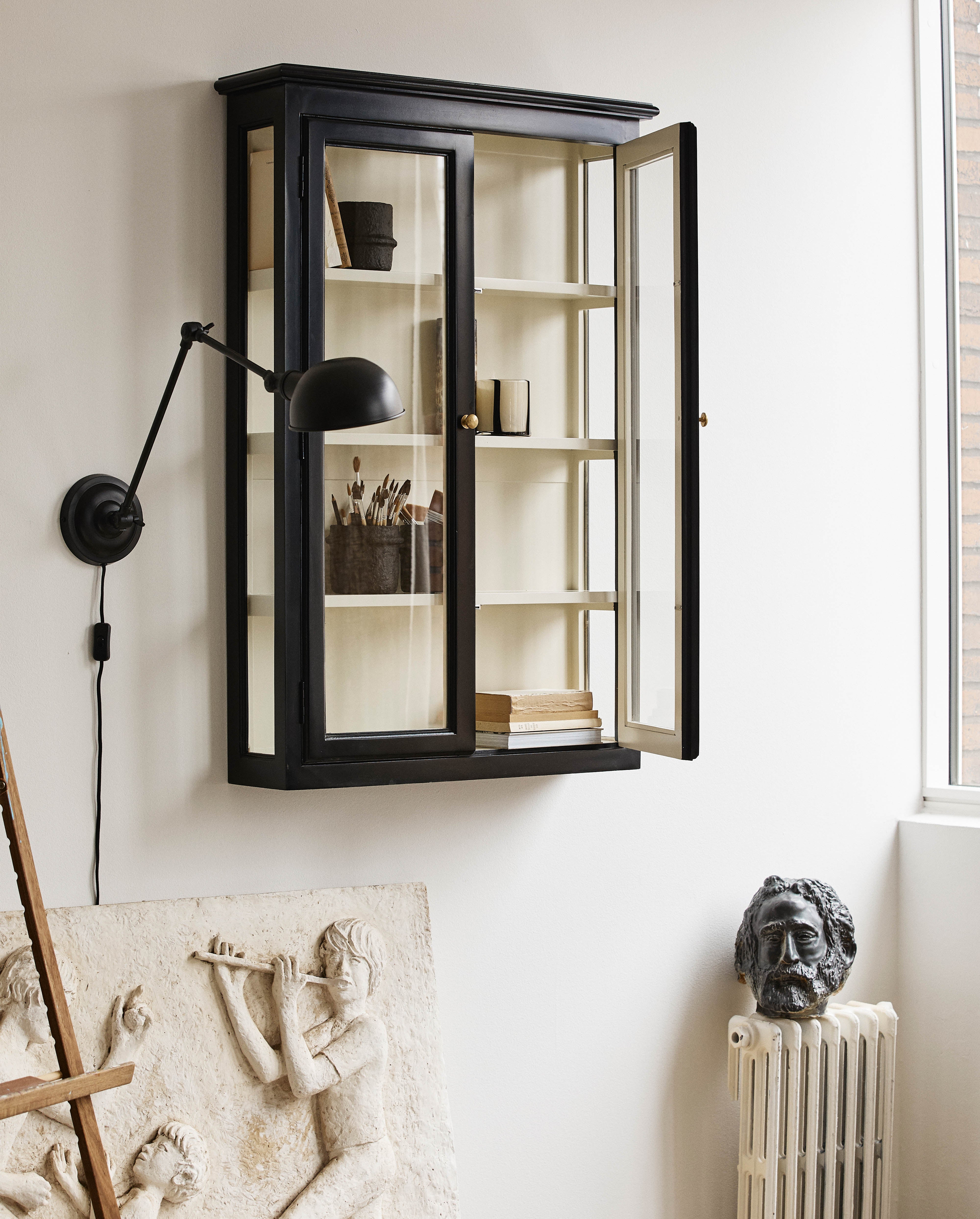 Classic Wall Cabinet, Double, Black, Nordal, vägghyllor & väggskåp