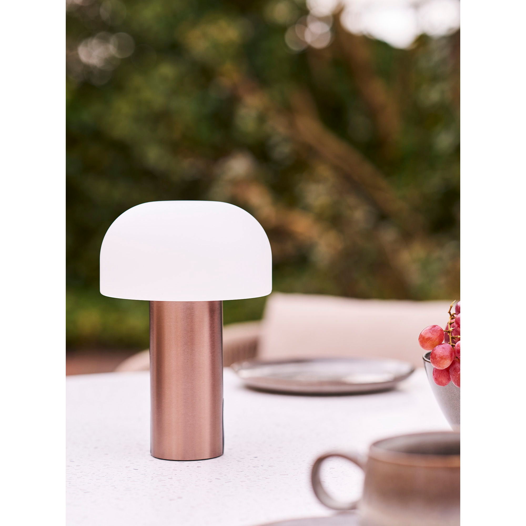 SOHAM LED-lampa, vit/koppar