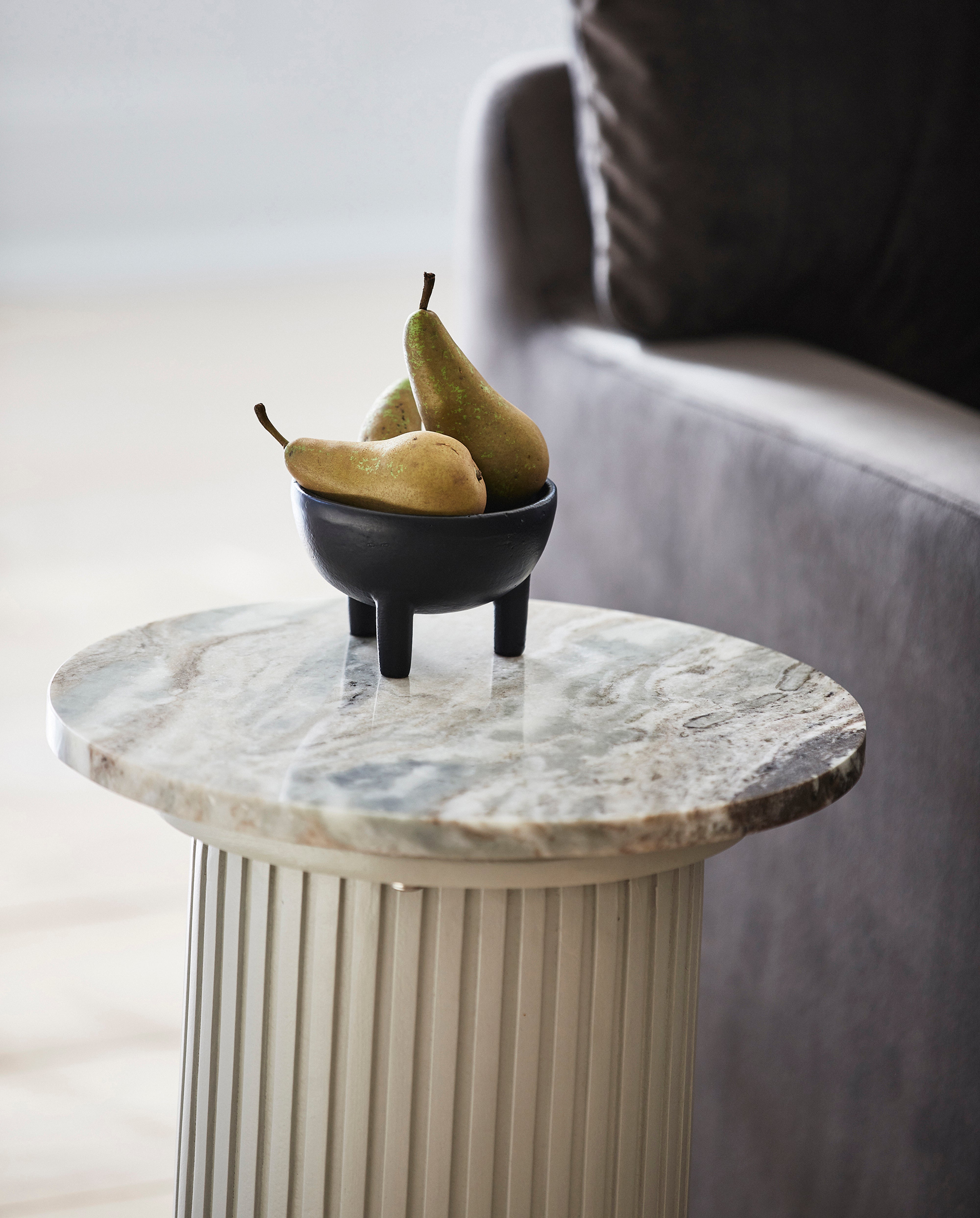 Erie Round Side Table - Ivory Marble Top, Nordal, bord