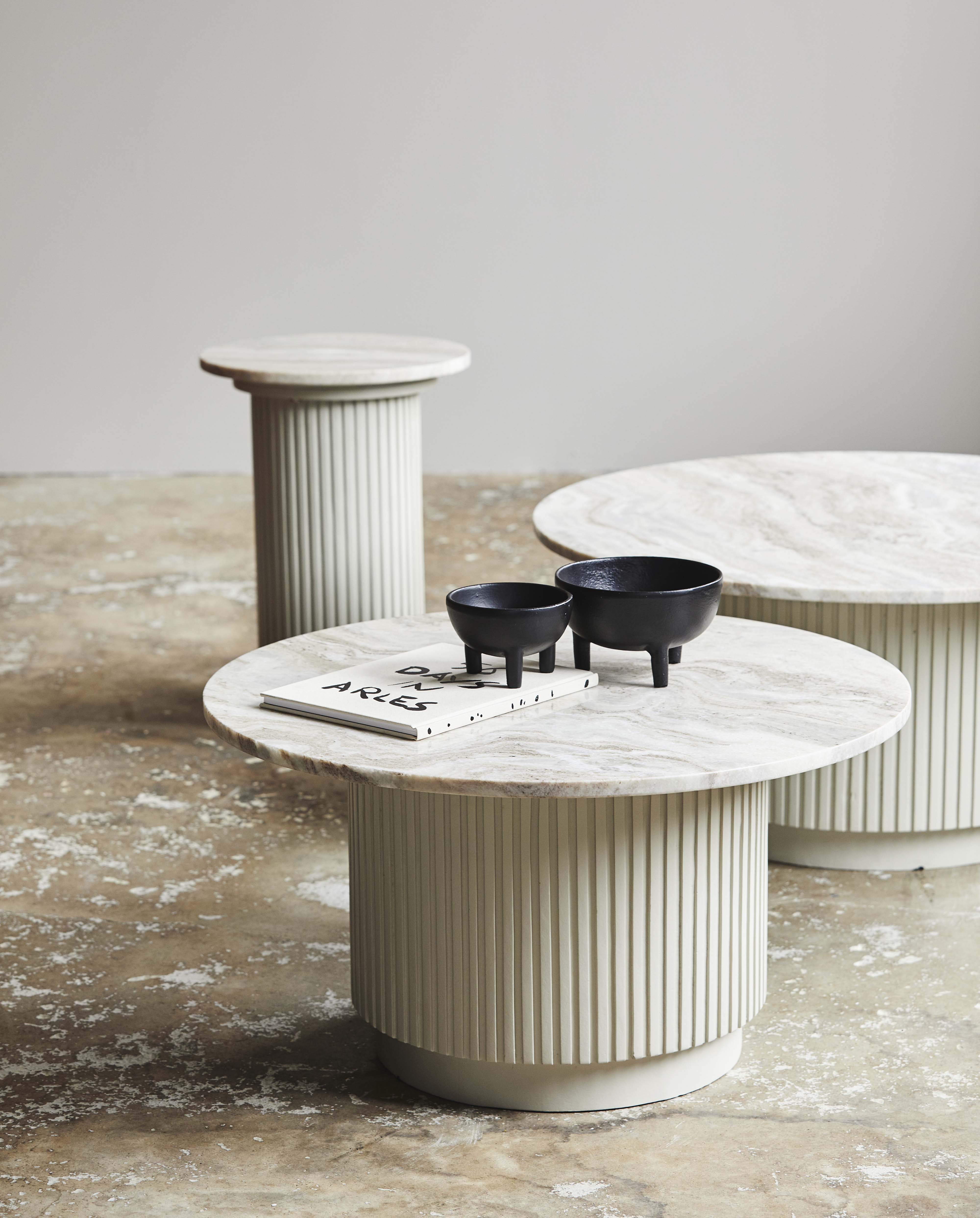 Erie Round Coffee Table - Ivory Marble Tabletop, Nordal, möbler