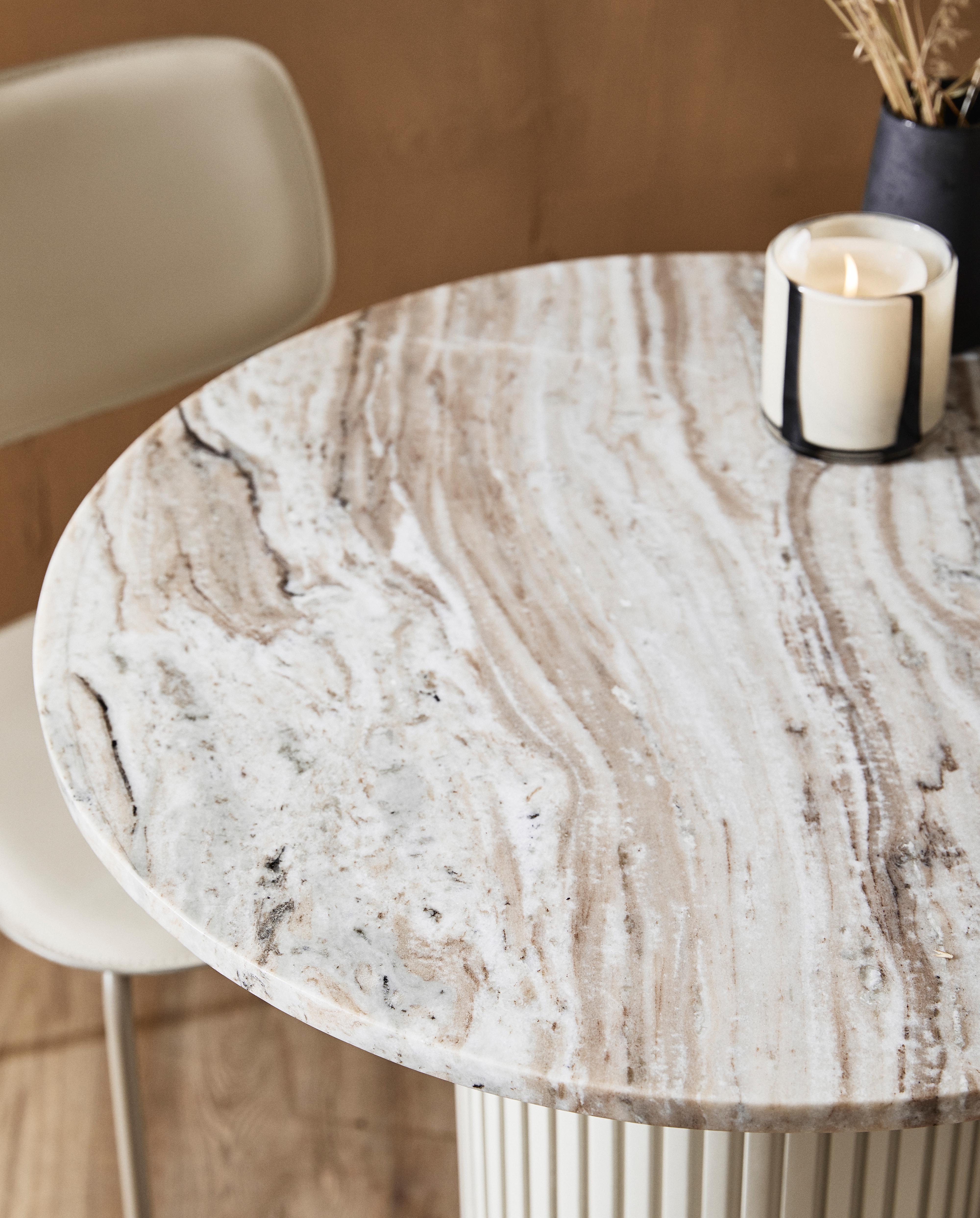 Erie Round Coffee Table - Ivory Marble Tabletop, Nordal, möbler