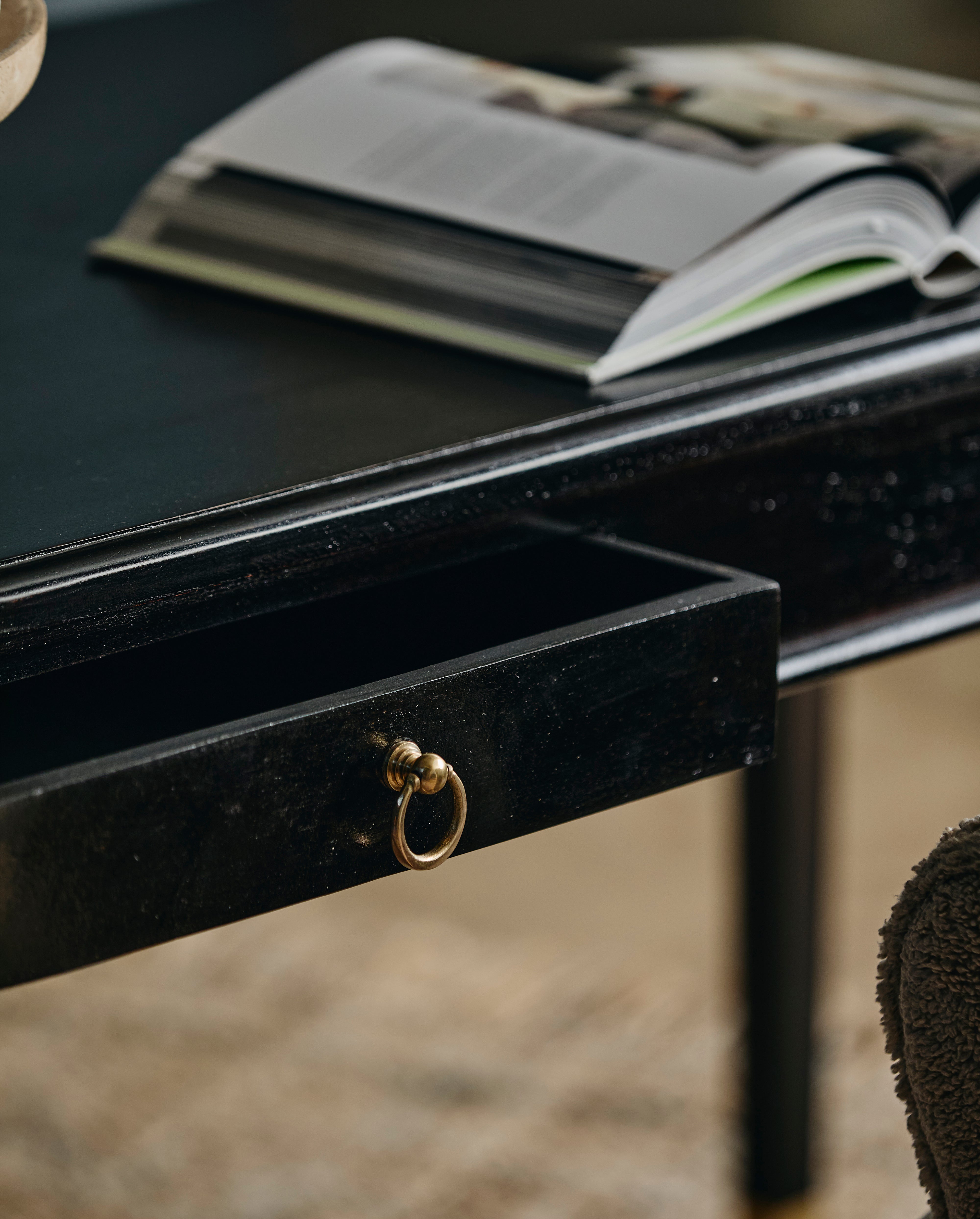 Ems Desk W/2 Drawers, S - Black, Nordal, bord