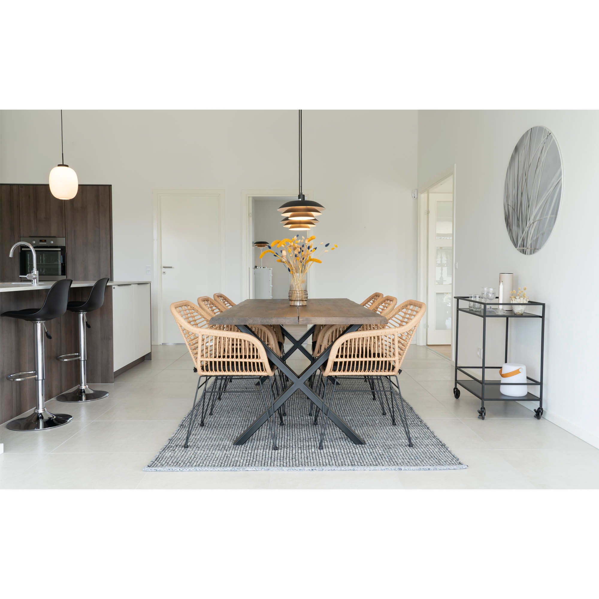 TRIESTE Polyrattanfåtölj, natur/svart