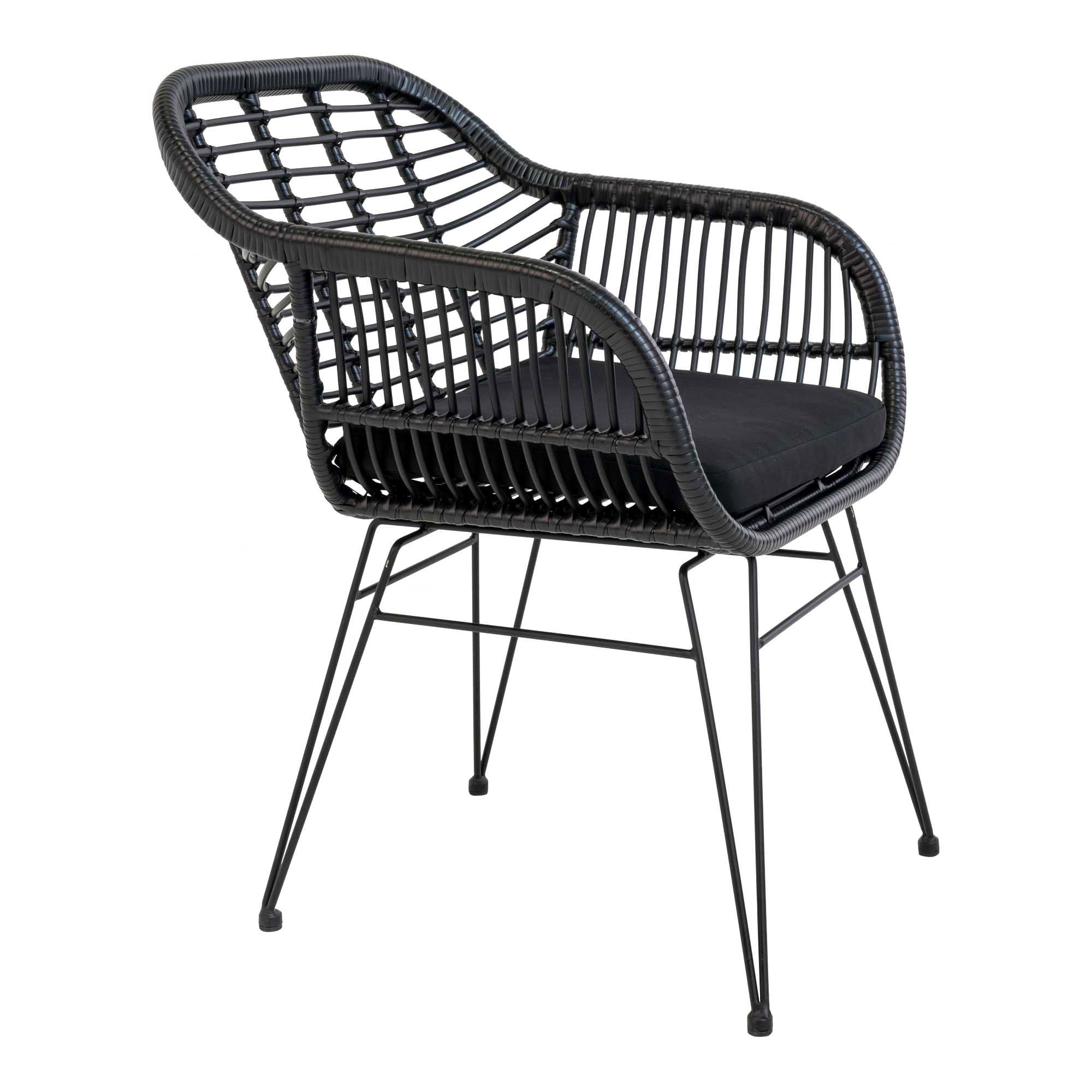 TRIESTE Fåtölj i polyrattan, svart