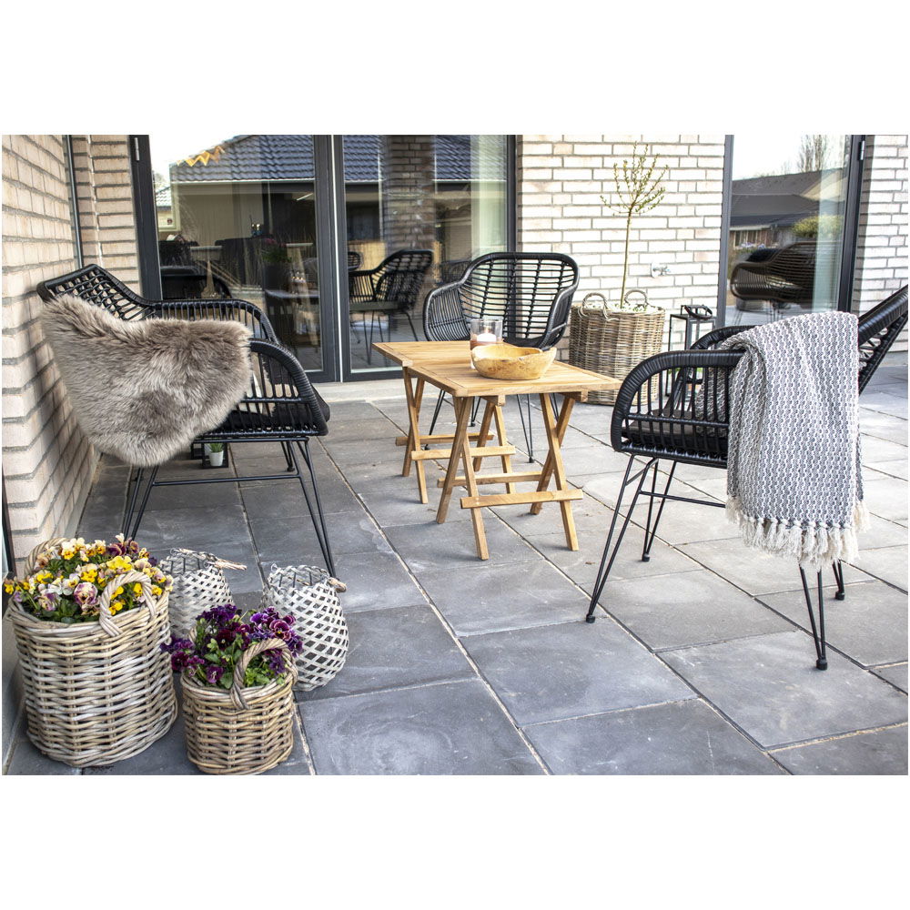 TRIESTE Soffa i polyrattan, svart