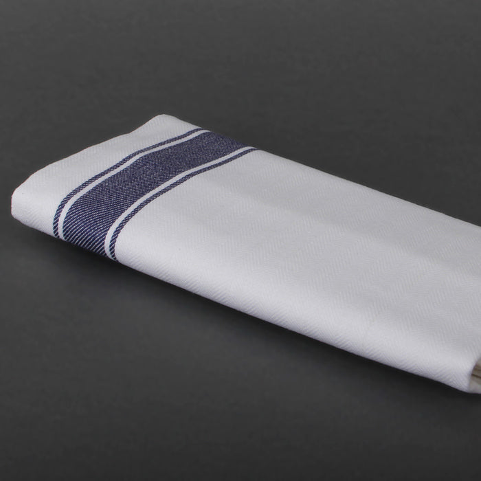 John Kökshandduk 50x70 Cm Vit med Blå Rand, Borganäs of Sweden, kökshandukar