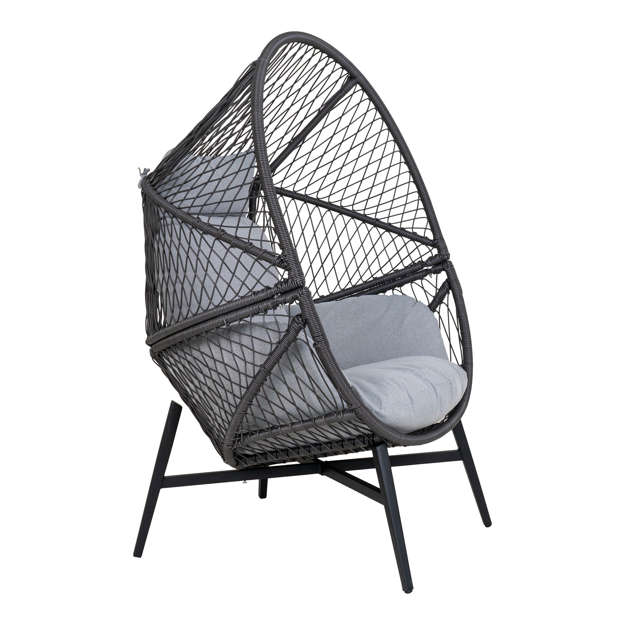 ROSARIO Lounge Chair, svart polyrattan