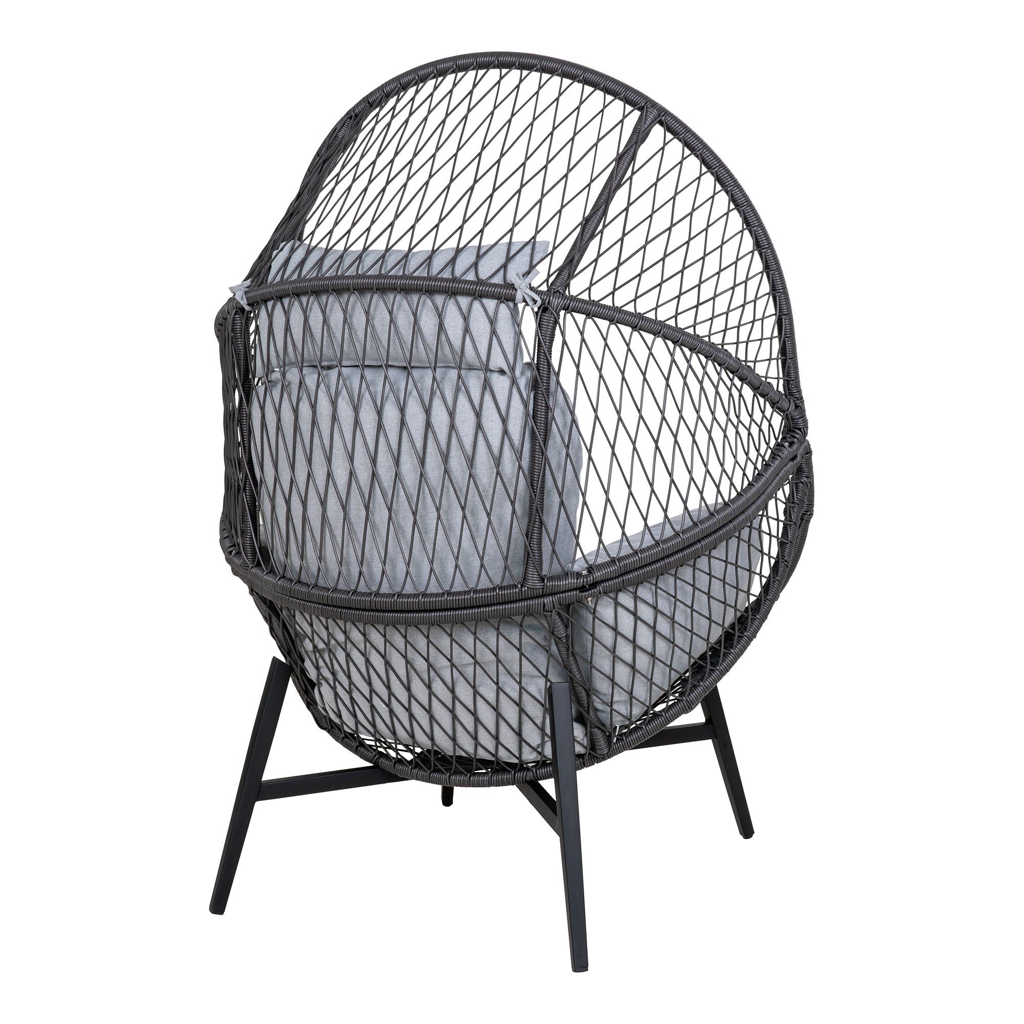 ROSARIO Lounge Chair, svart polyrattan
