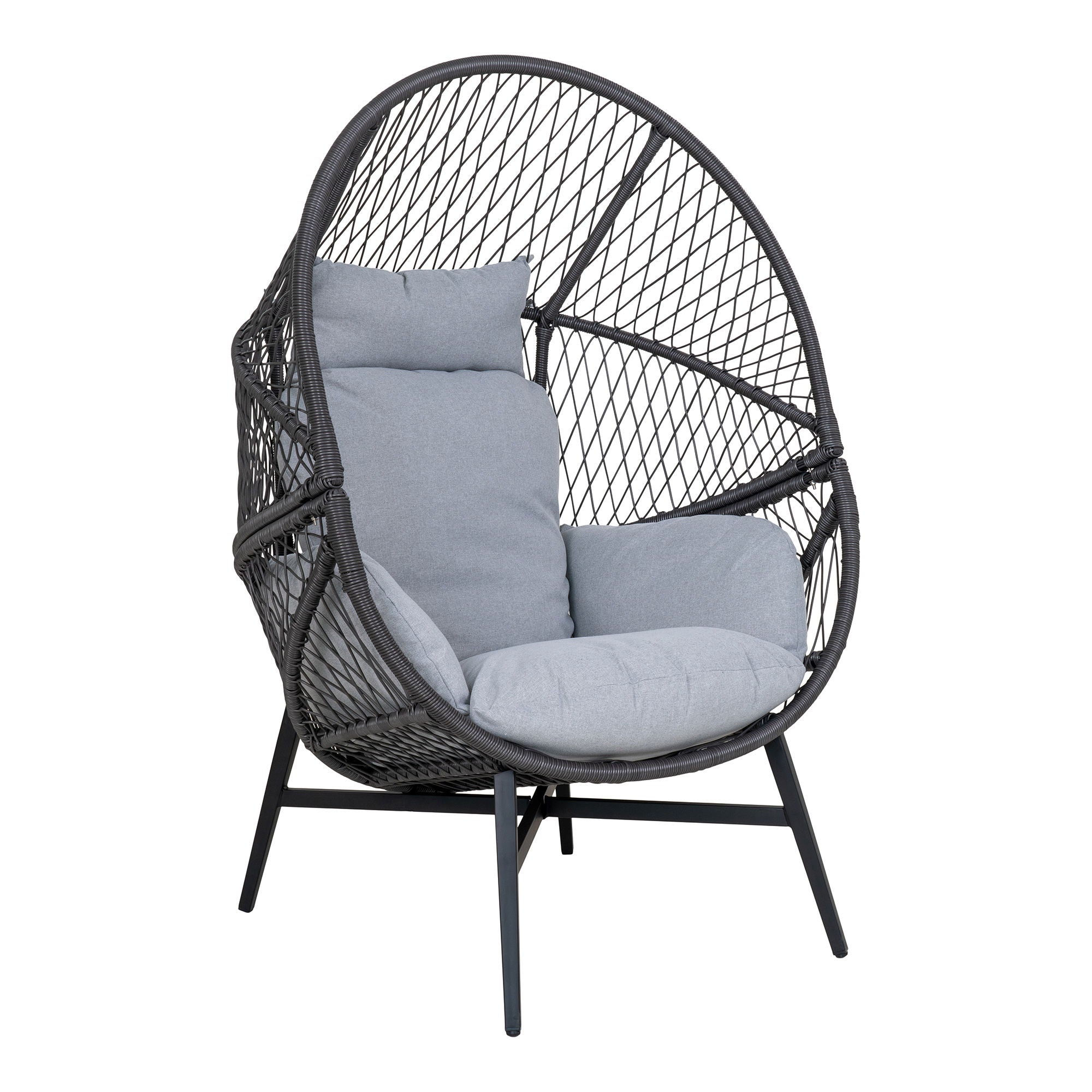 ROSARIO Lounge Chair, svart polyrattan