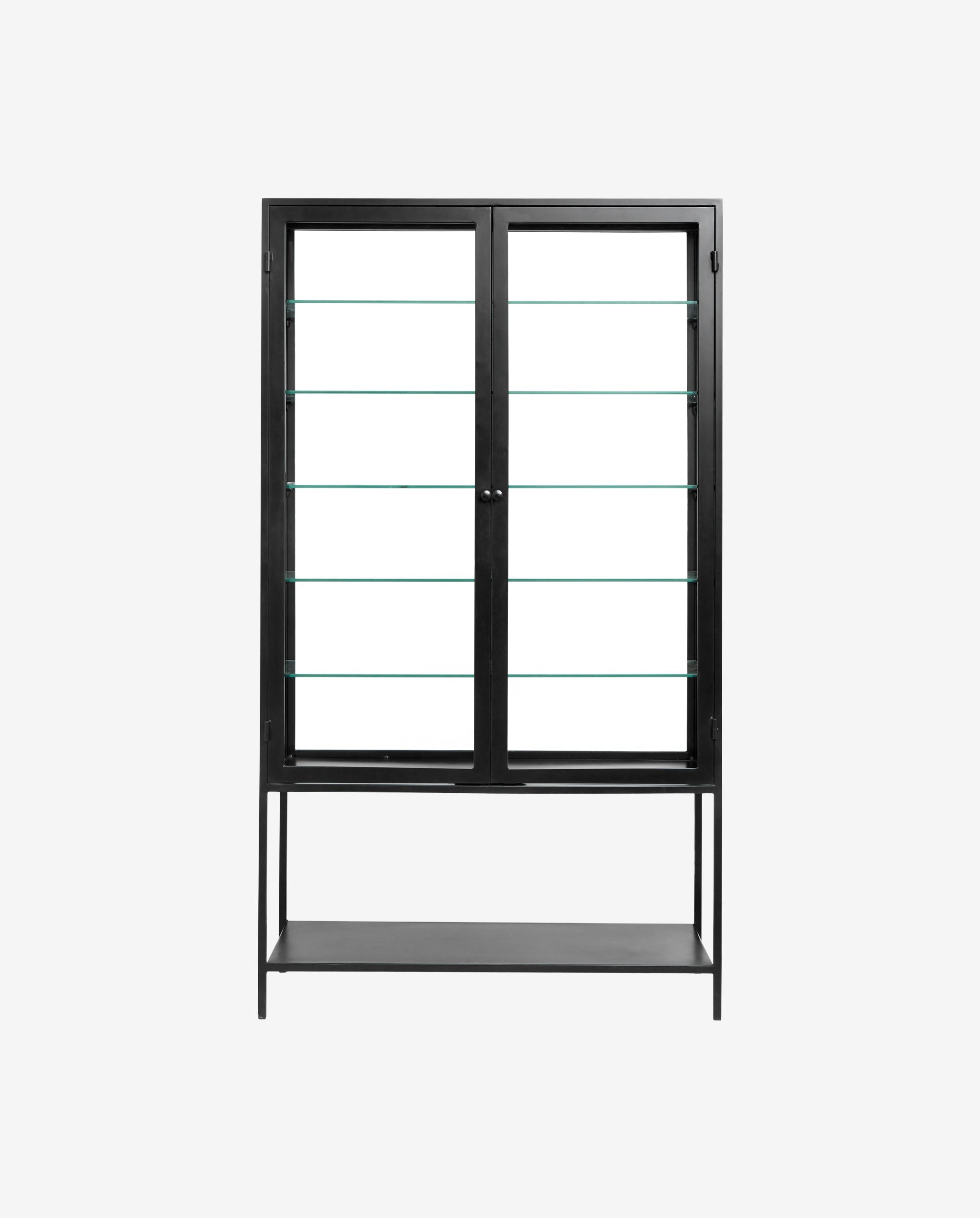 Nanda Black Cabinet, Double, Glass Back, Nordal, vägghyllor & väggskåp