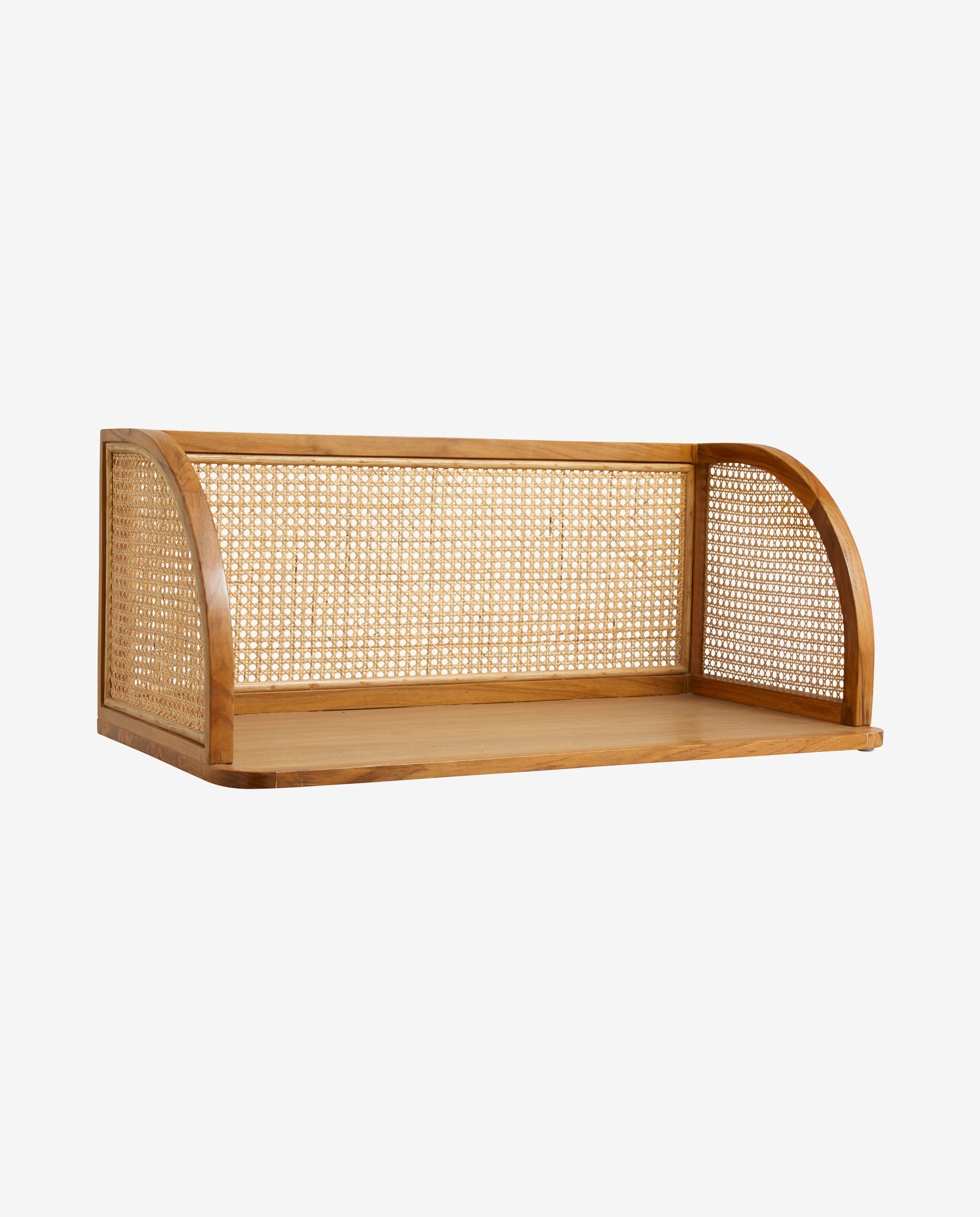 Merge Wall Table W/rattan - Natural, Nordal, vägghyllor & väggskåp