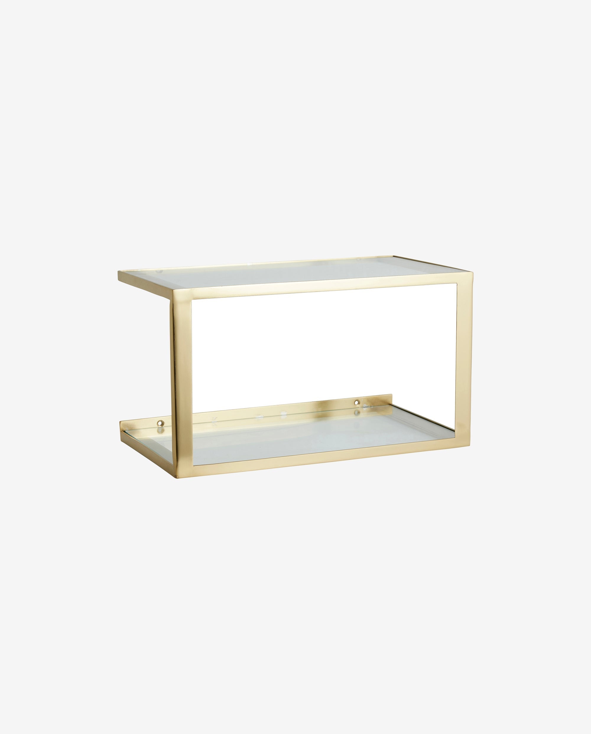 Nera Shelf W/glass, Golden Finish, Nordal, vägghyllor & väggskåp