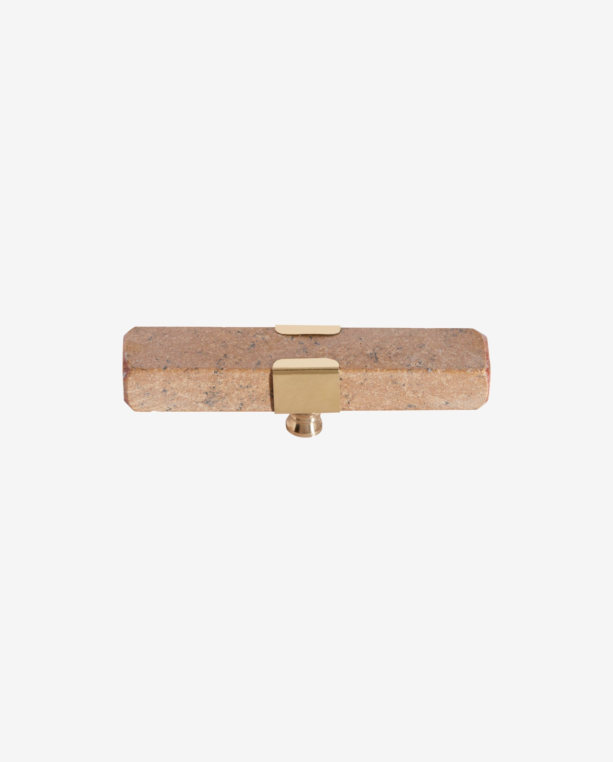 Knob/hook Beige Marble Rectangle, Brass, Nordal, hängare & krokar