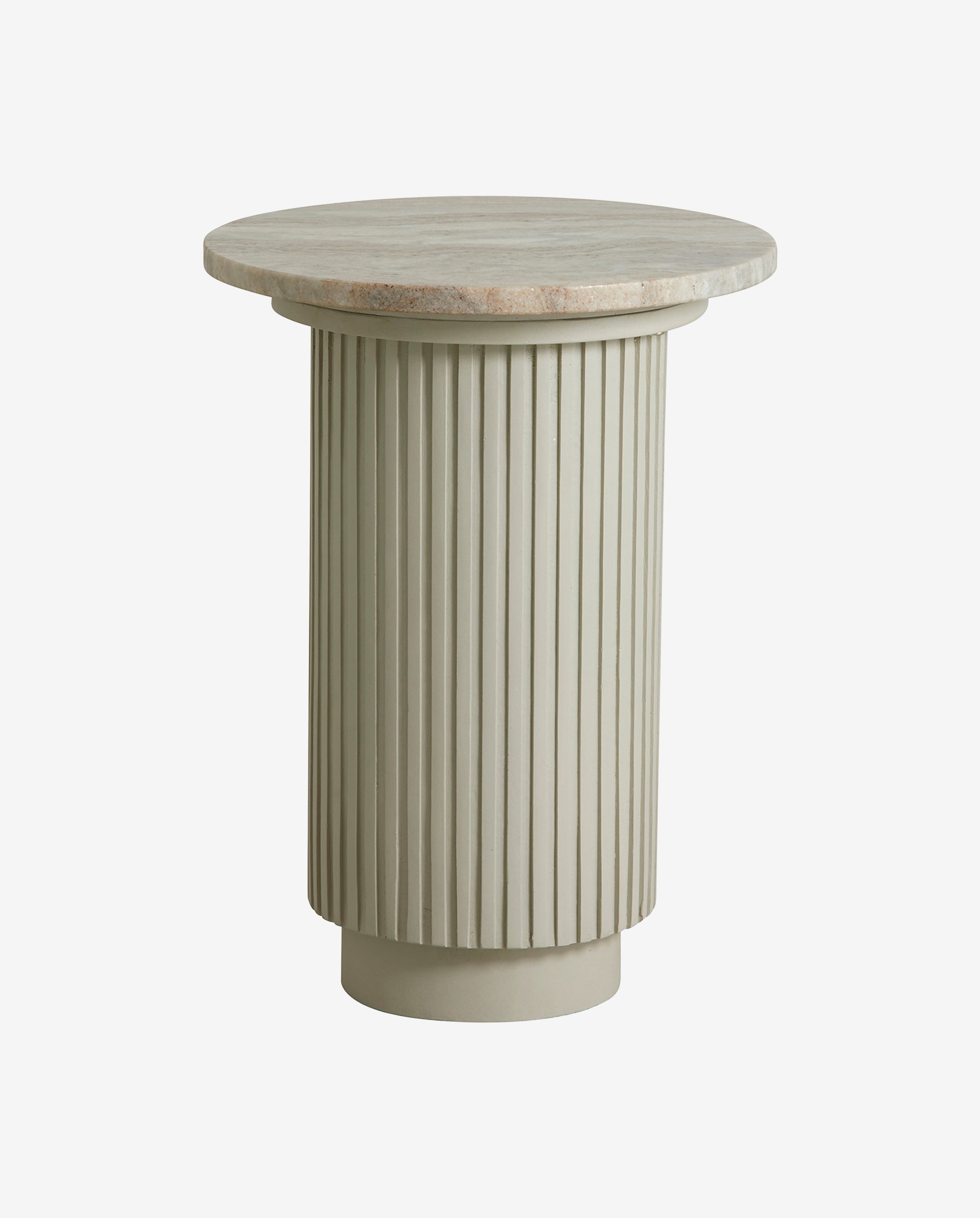 Erie Round Side Table - Ivory Marble Top, Nordal, bord