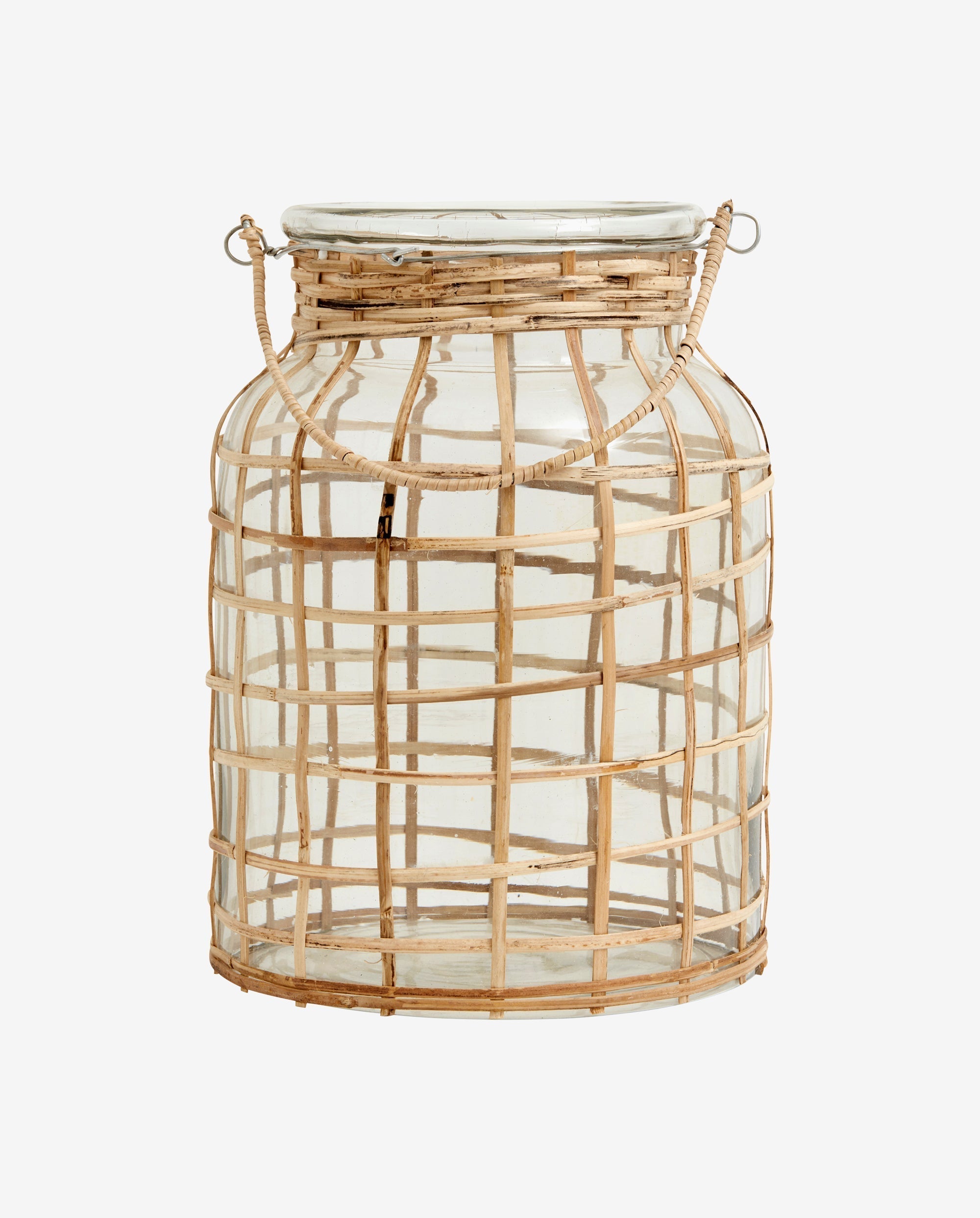 Bamboo Candle Holder, Glass, Large, Nordal, ljus & ljuslyktor