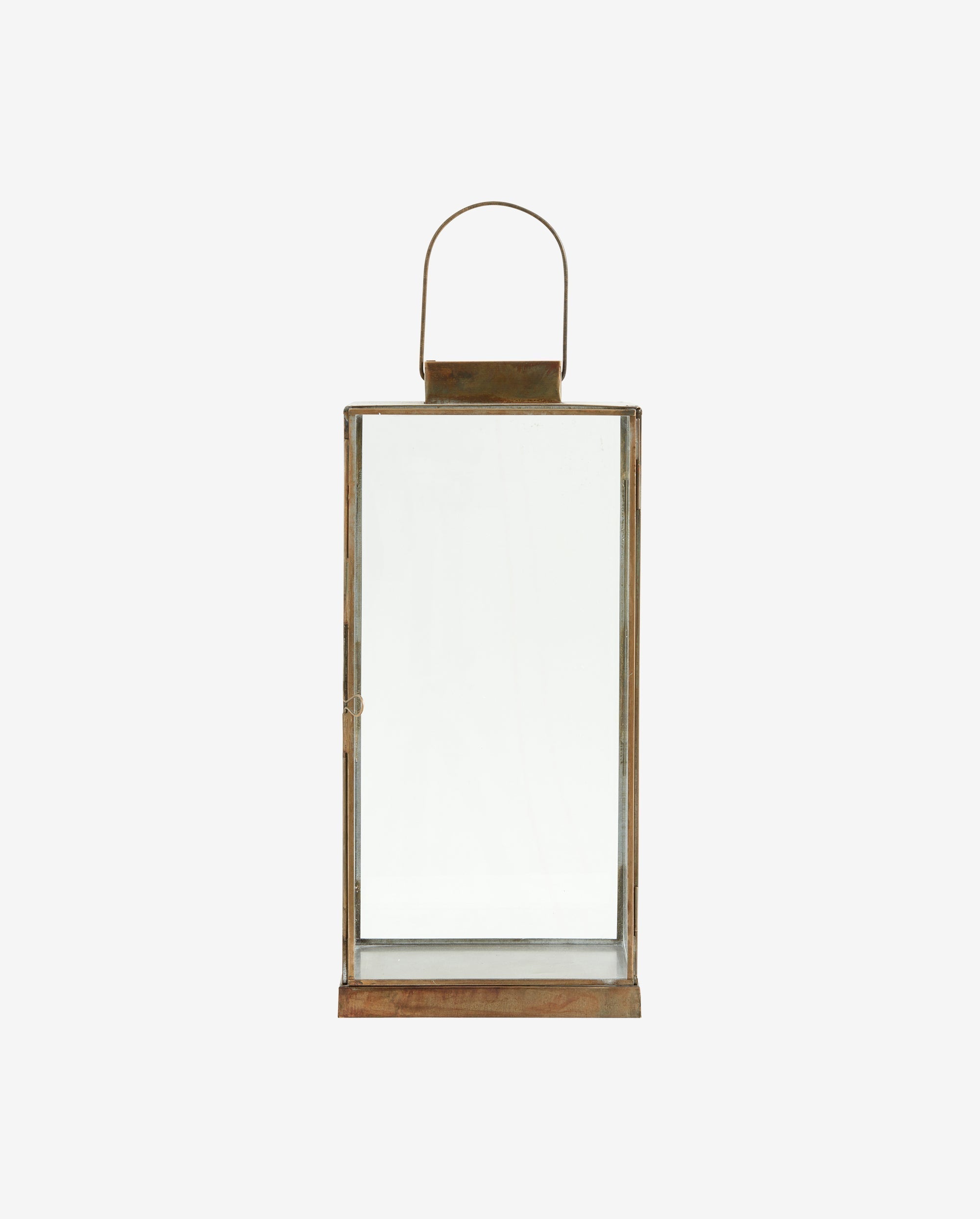 Antique Lantern W/flat Top, L - Golden Finish, Nordal, ljus & ljuslyktor