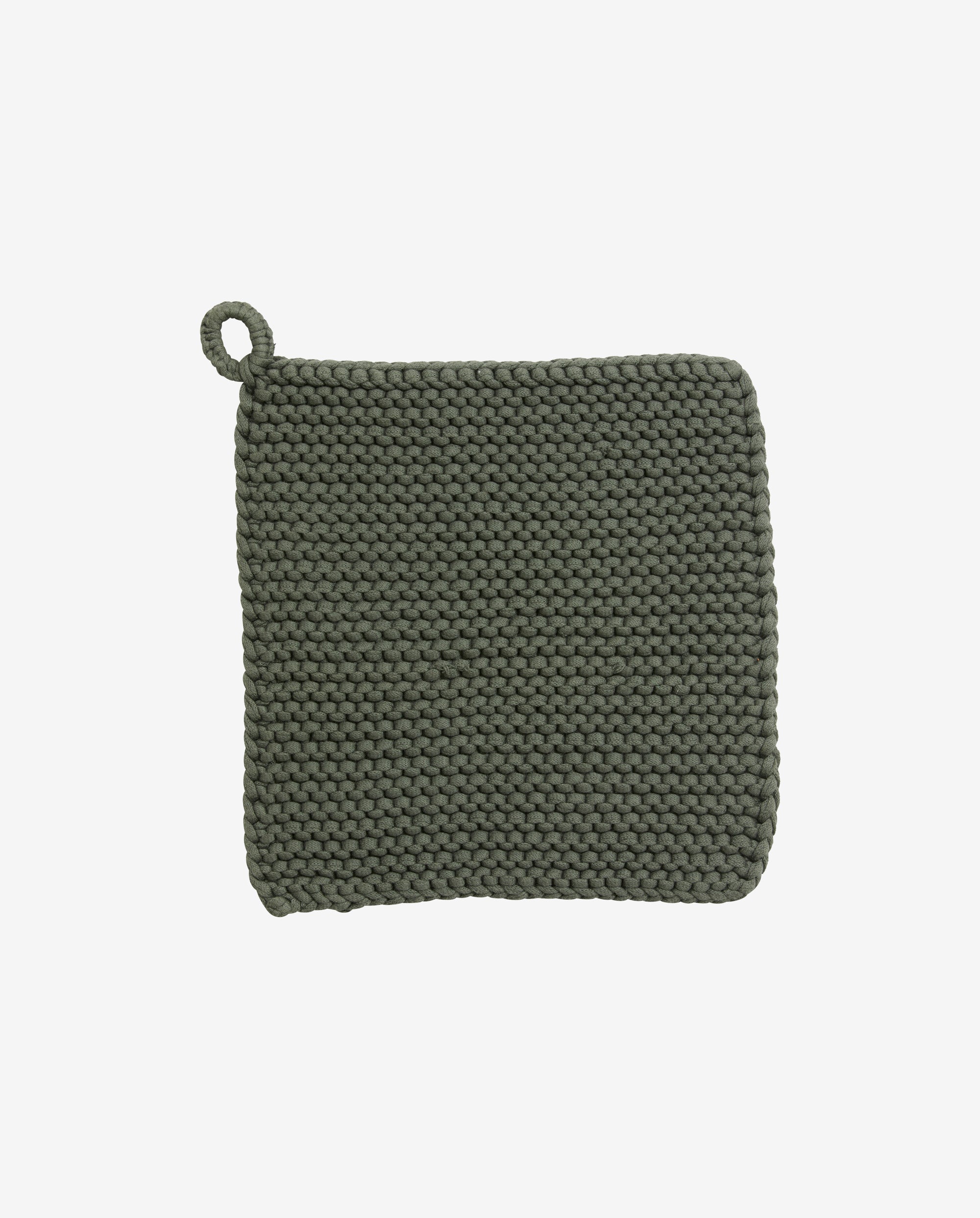 Mira Pot Holder, Knit, Army Green, Nordal, sovrums textilier