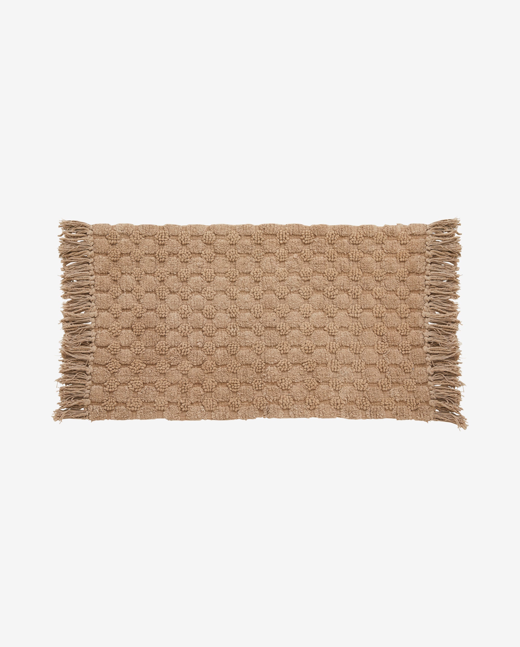 Luna Bath Rug W/fringes, 60x120 - Light Brown, Nordal, badrums inredning
