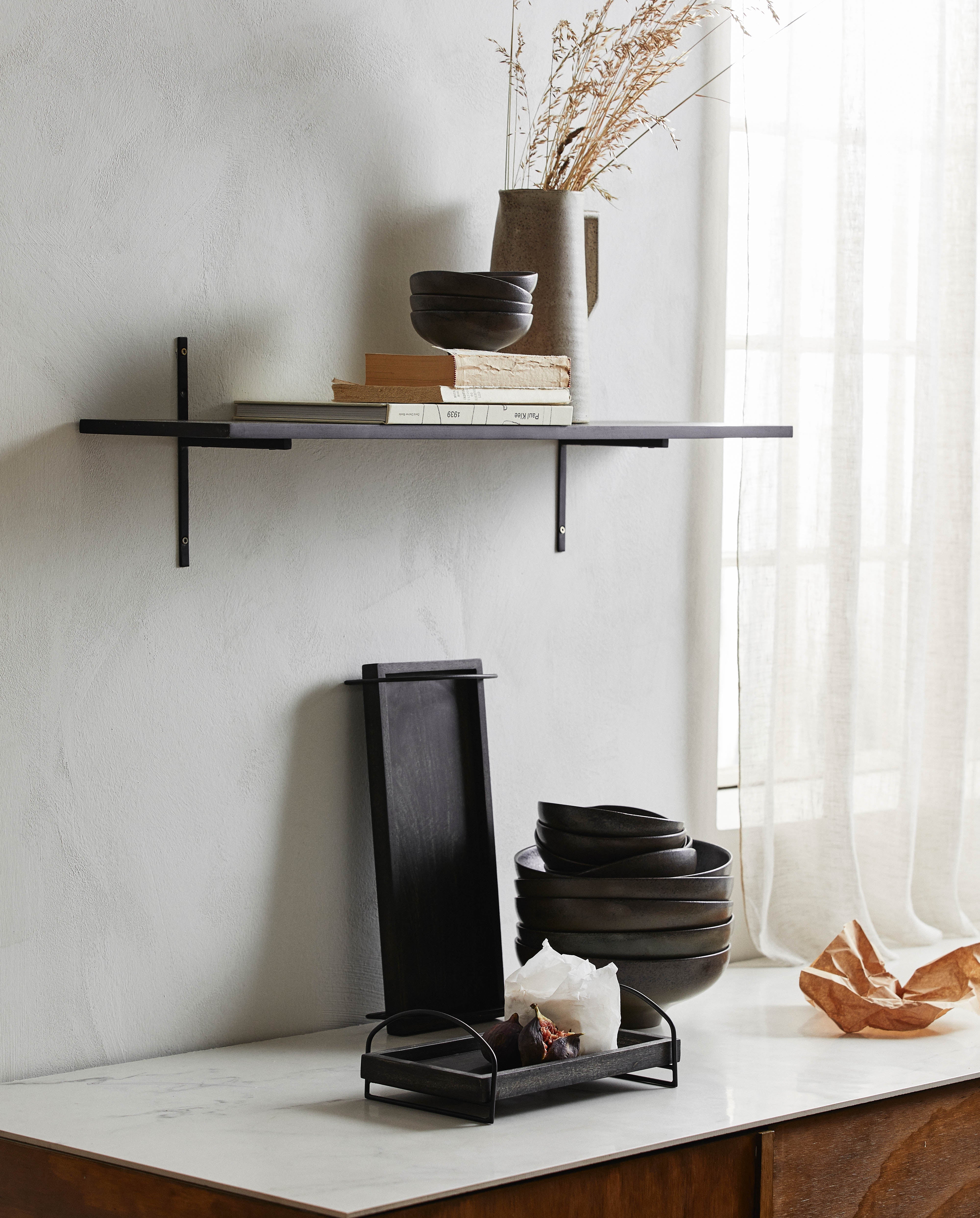 Tano Shelf, Wood - Black, Nordal, vägghyllor & väggskåp