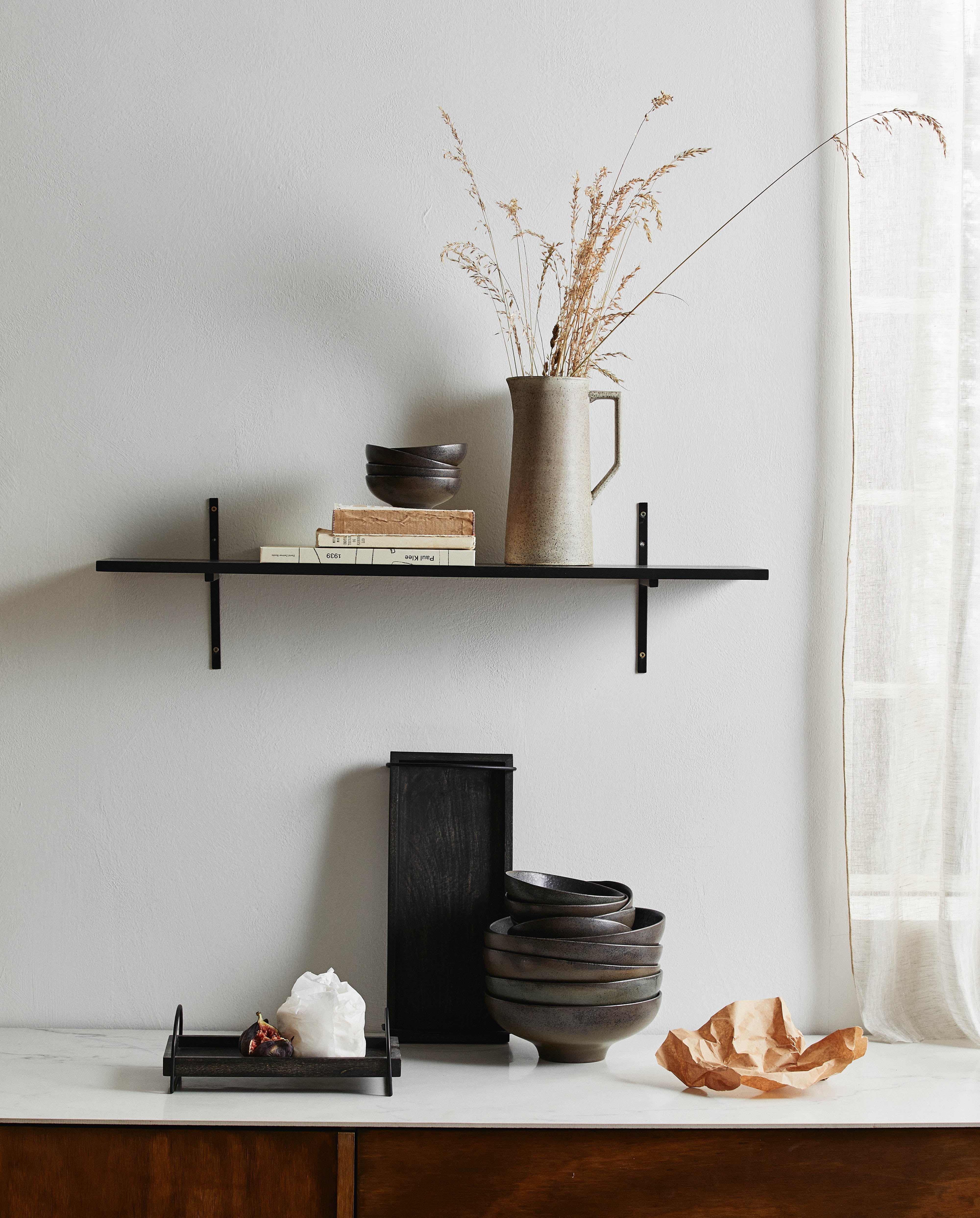 Tano Shelf, Wood - Black, Nordal, vägghyllor & väggskåp