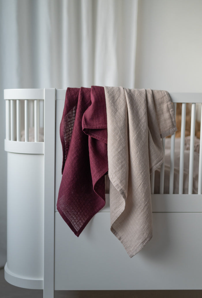 Muslinwrap 70x70 Sand/plommon, 2 Pack, Borganäs of Sweden, övrigt