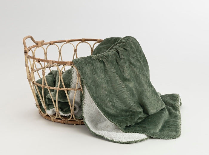 Pläd Sherpa 130x170 Cm Grön, Borganäs of Sweden, övrigt