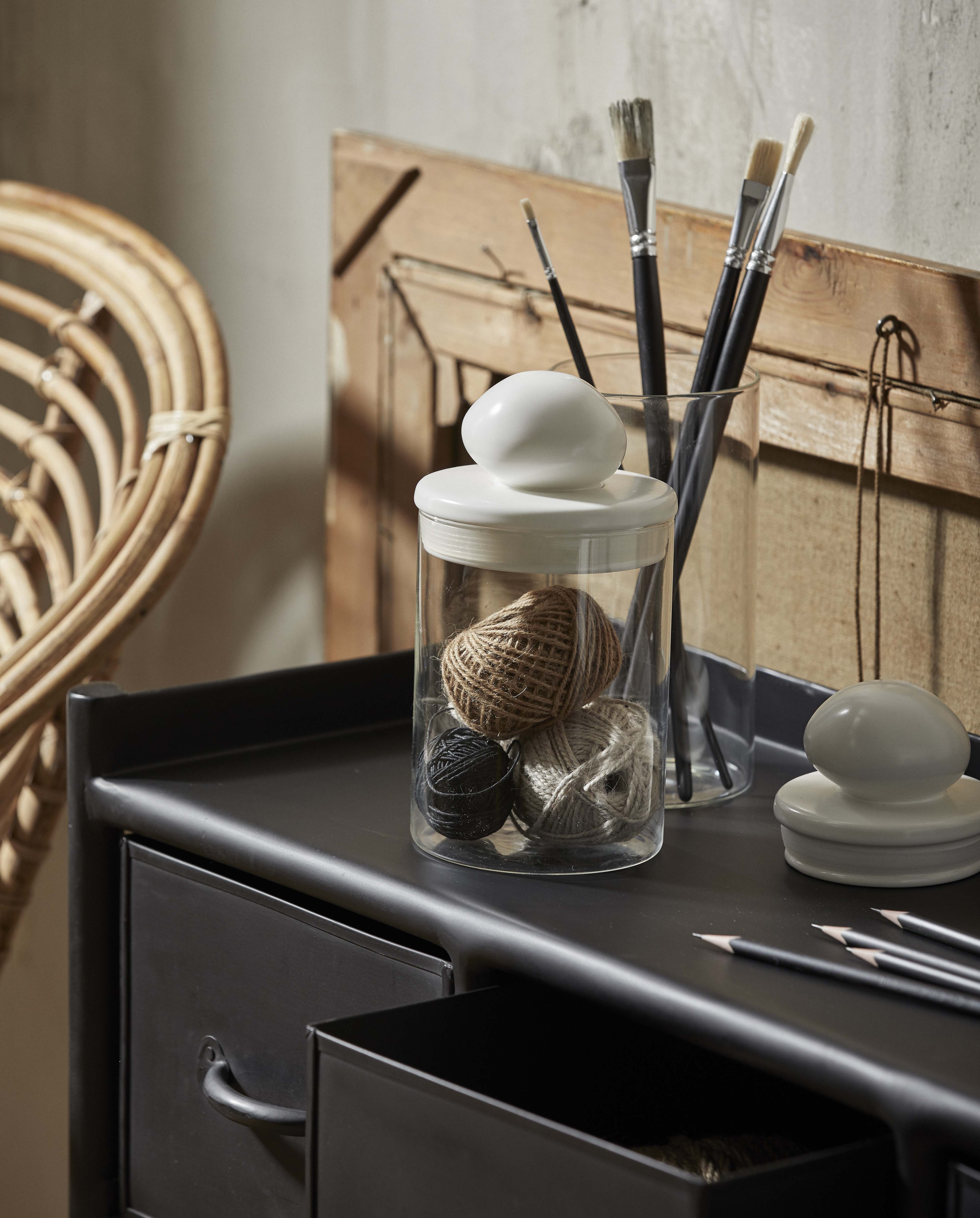 Plum Storage Glass W. Lid, Tall - Clear, Nordal, förvaring