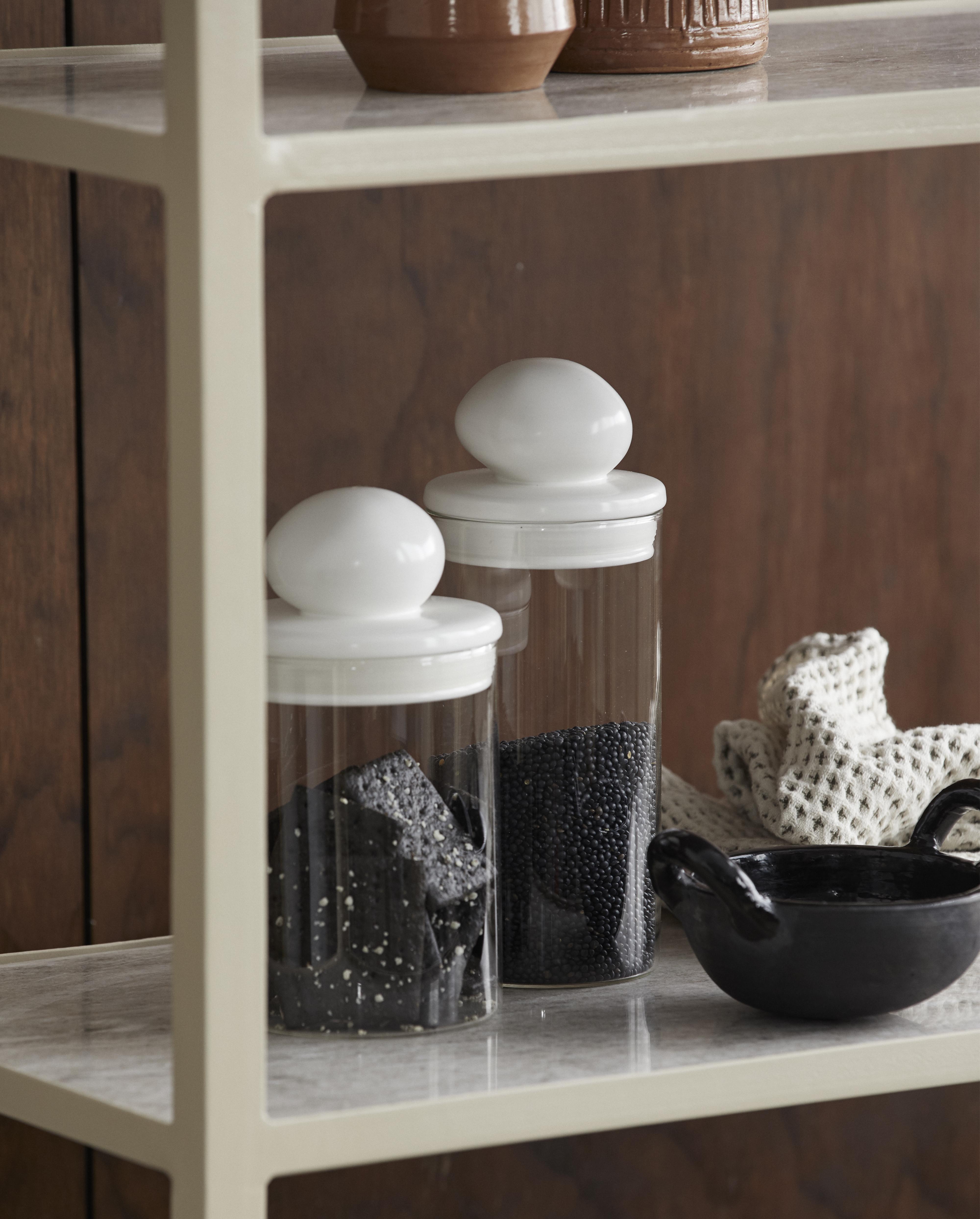 Plum Storage Glass W. Lid, Tall - Clear, Nordal, förvaring