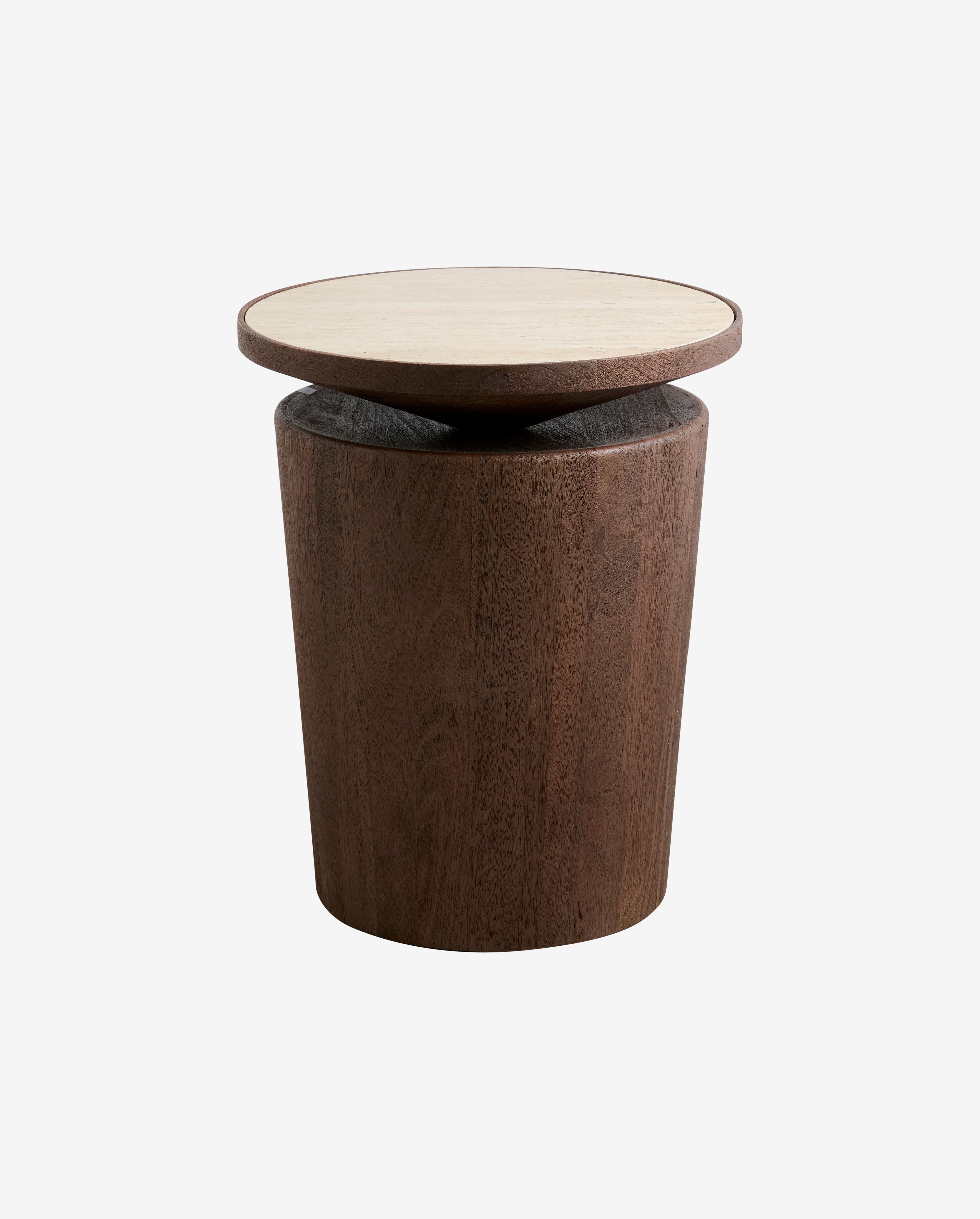 Kwando Side Table W. Travertine Top - Nature, Nordal, bord