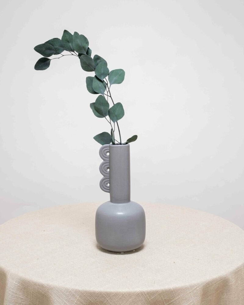 Tazza Keramikvas – Grå, Flora Grossist, vaser-och-krukor