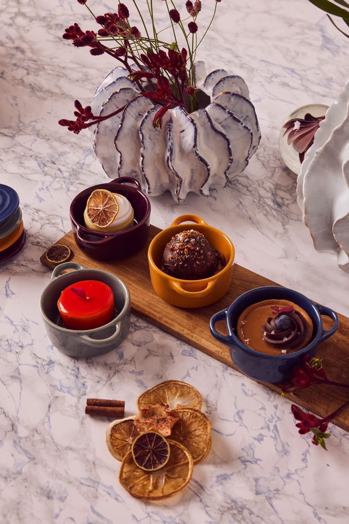 Minigrytor i Keramik – Set om 4 – Borgona, House of Regalo, kök-och-heminredning