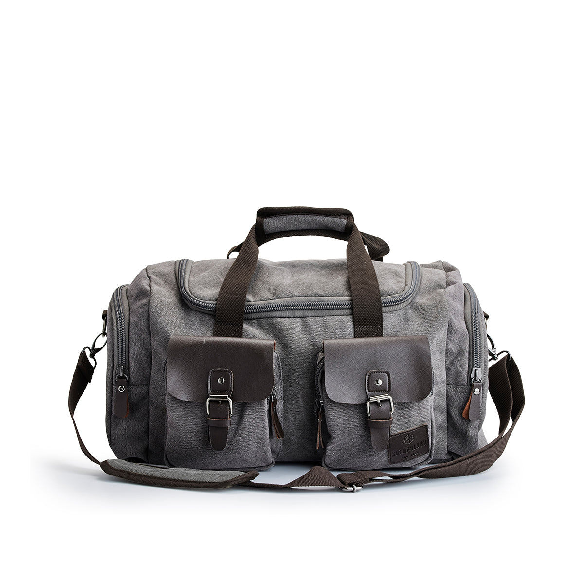 Snygg Trendig Duffelbag med Imitationsläder från Sutherland & Sons – Grå, House of Regalo, Väskor