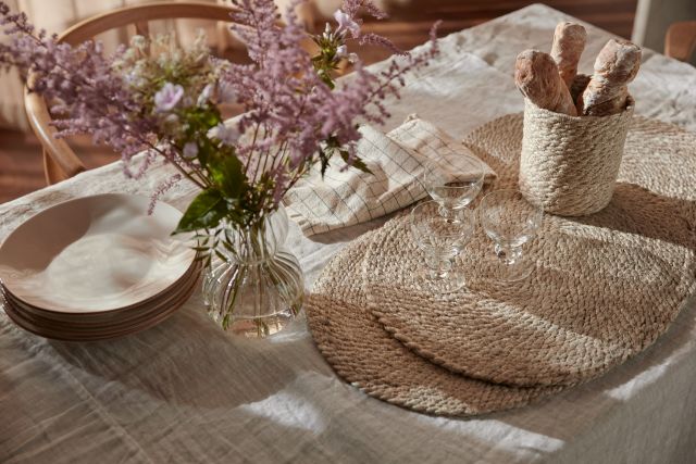 Placemat Twist Elin Nat.grey Oval, Dixie, bordstabletter