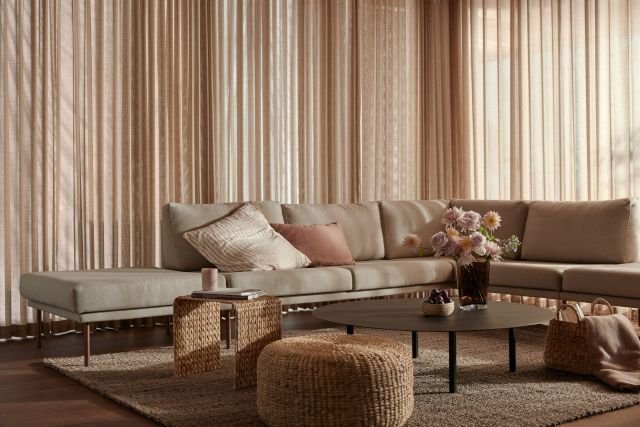 Seating Pouf Round Lily Natural D59, Dixie, möbler