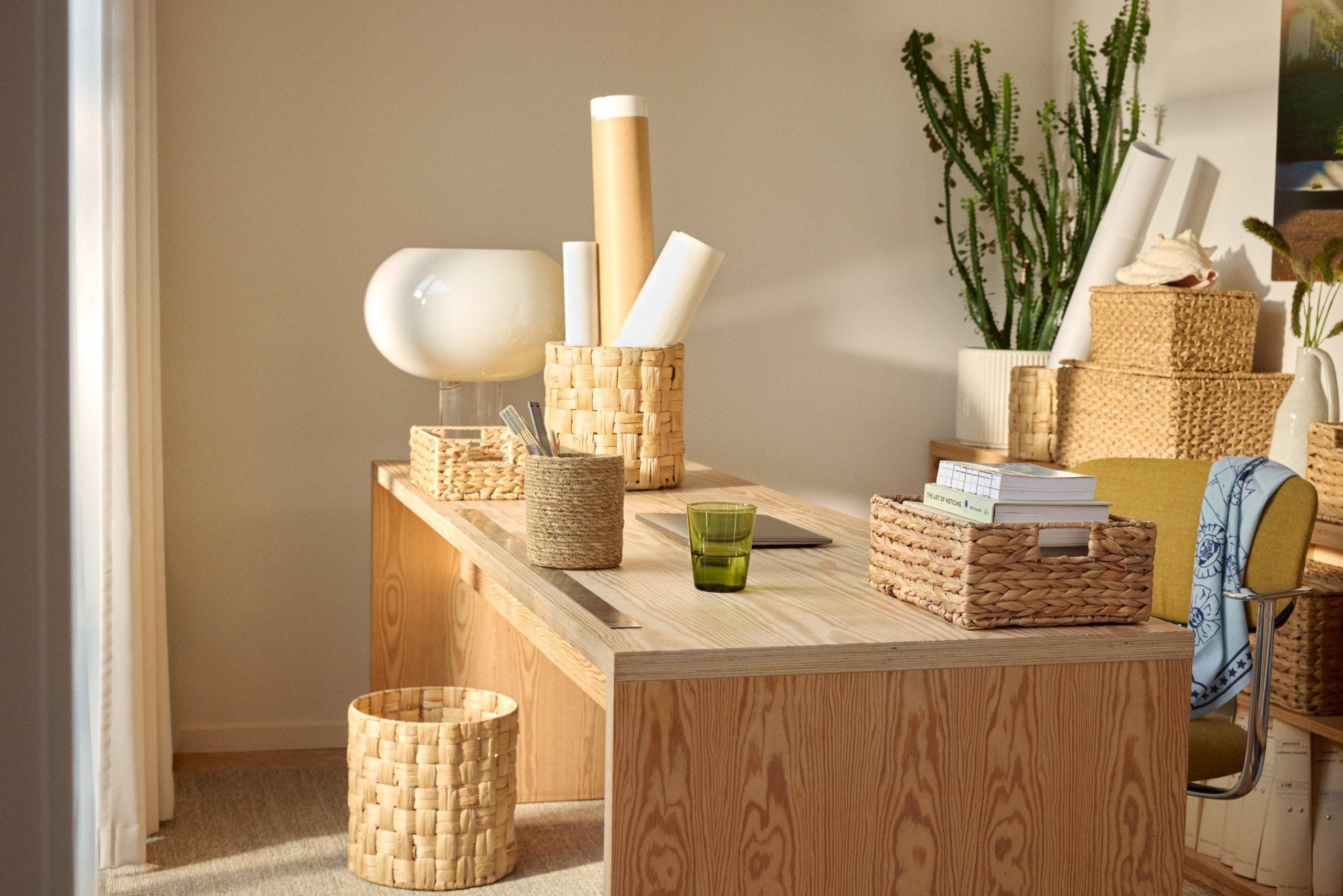 Trunk W Lid Esther Natural S/3, Dixie, korgar