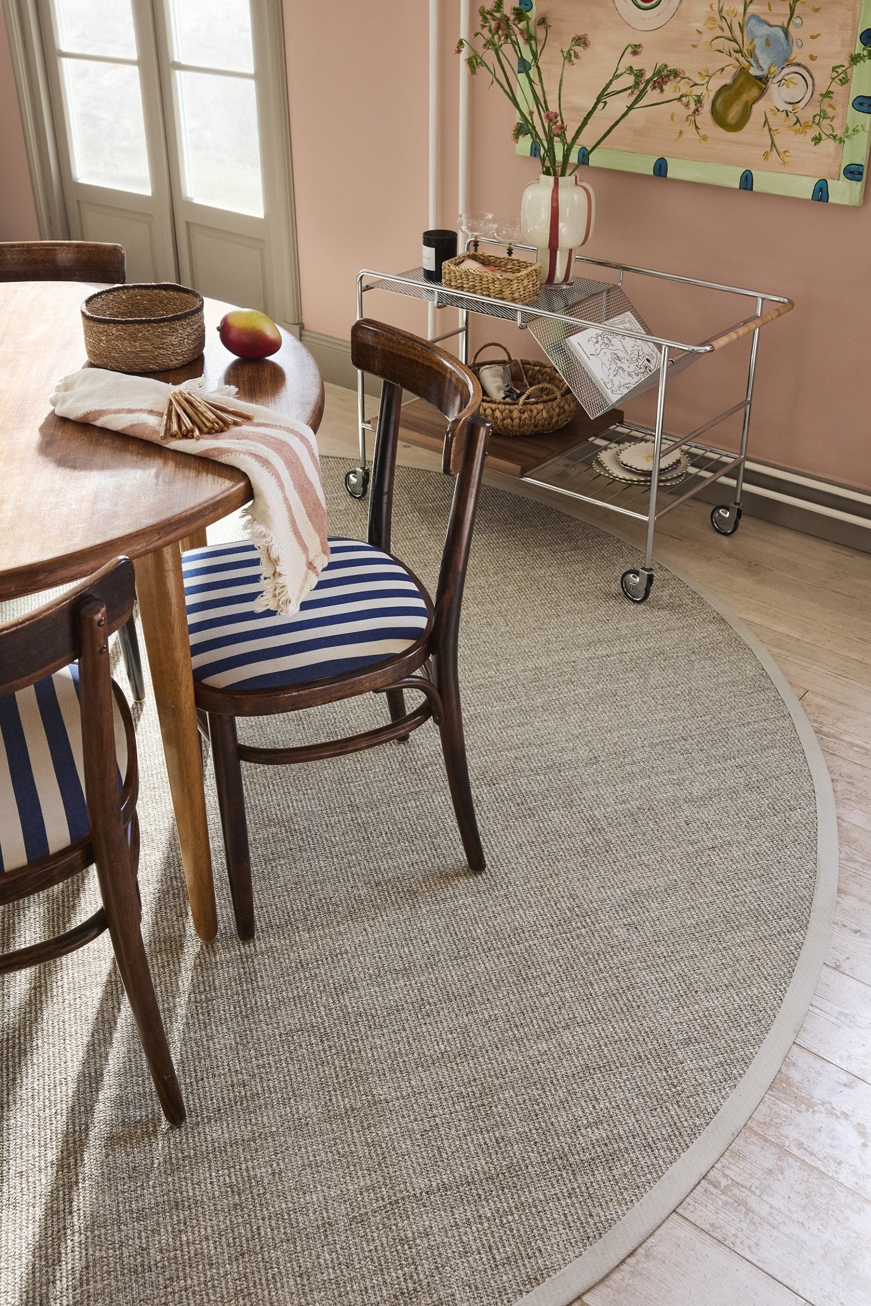 Rug Jenny Nat.grey W Border D250cm, Dixie, mattor