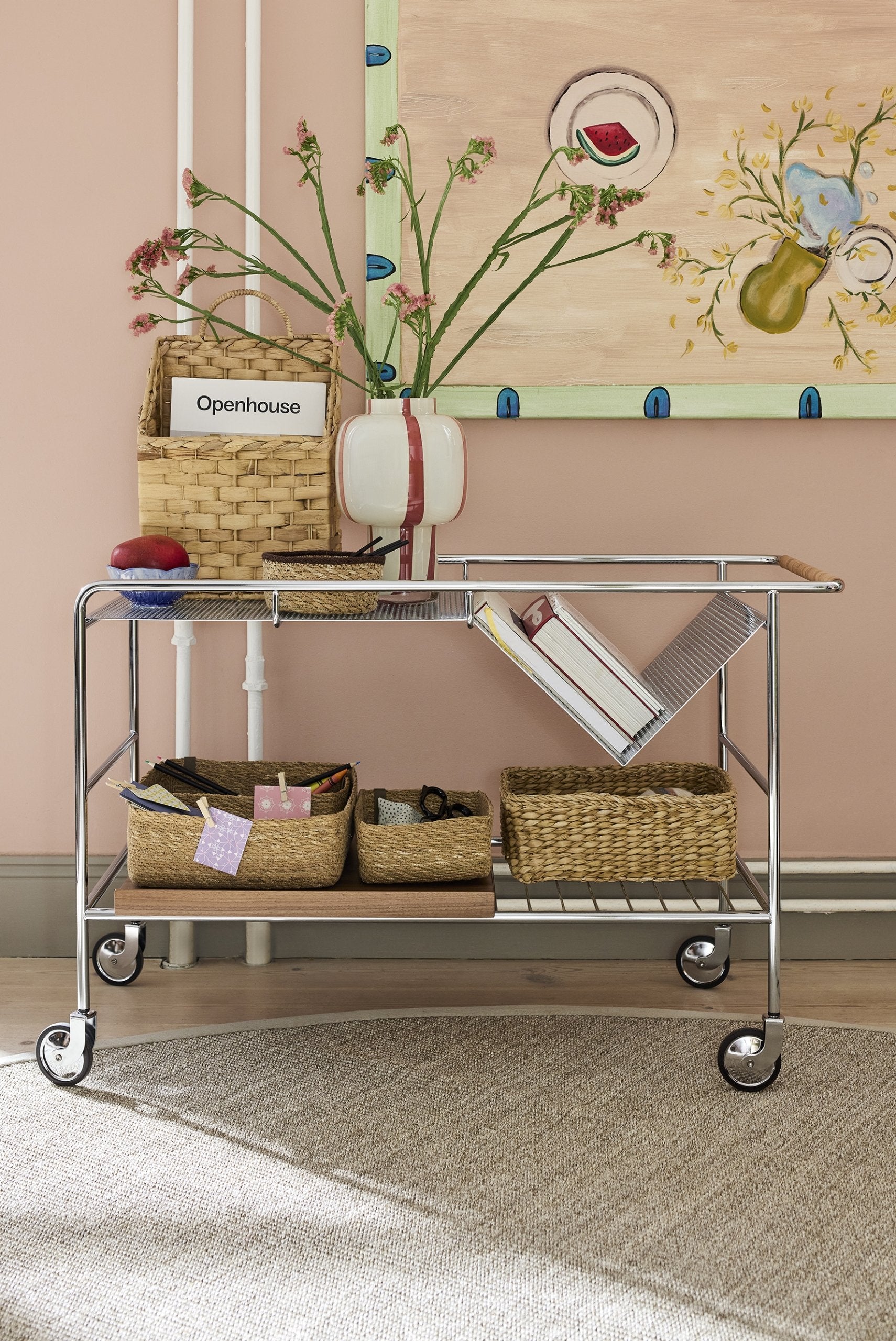 Drawer Low Emil Natural S/3, Dixie, korgar