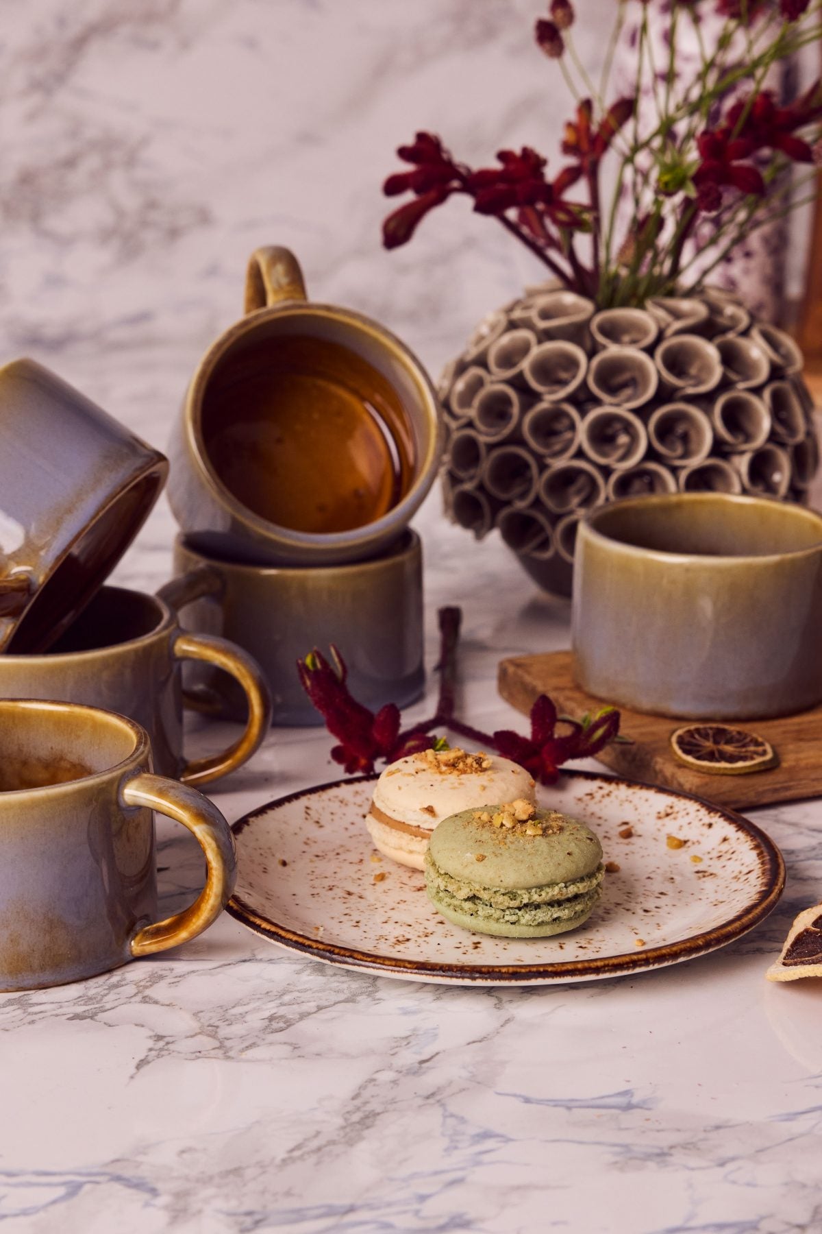 Kaffeset 6-pack – Ljusbrun/blå, House of Regalo, kök-och-heminredning