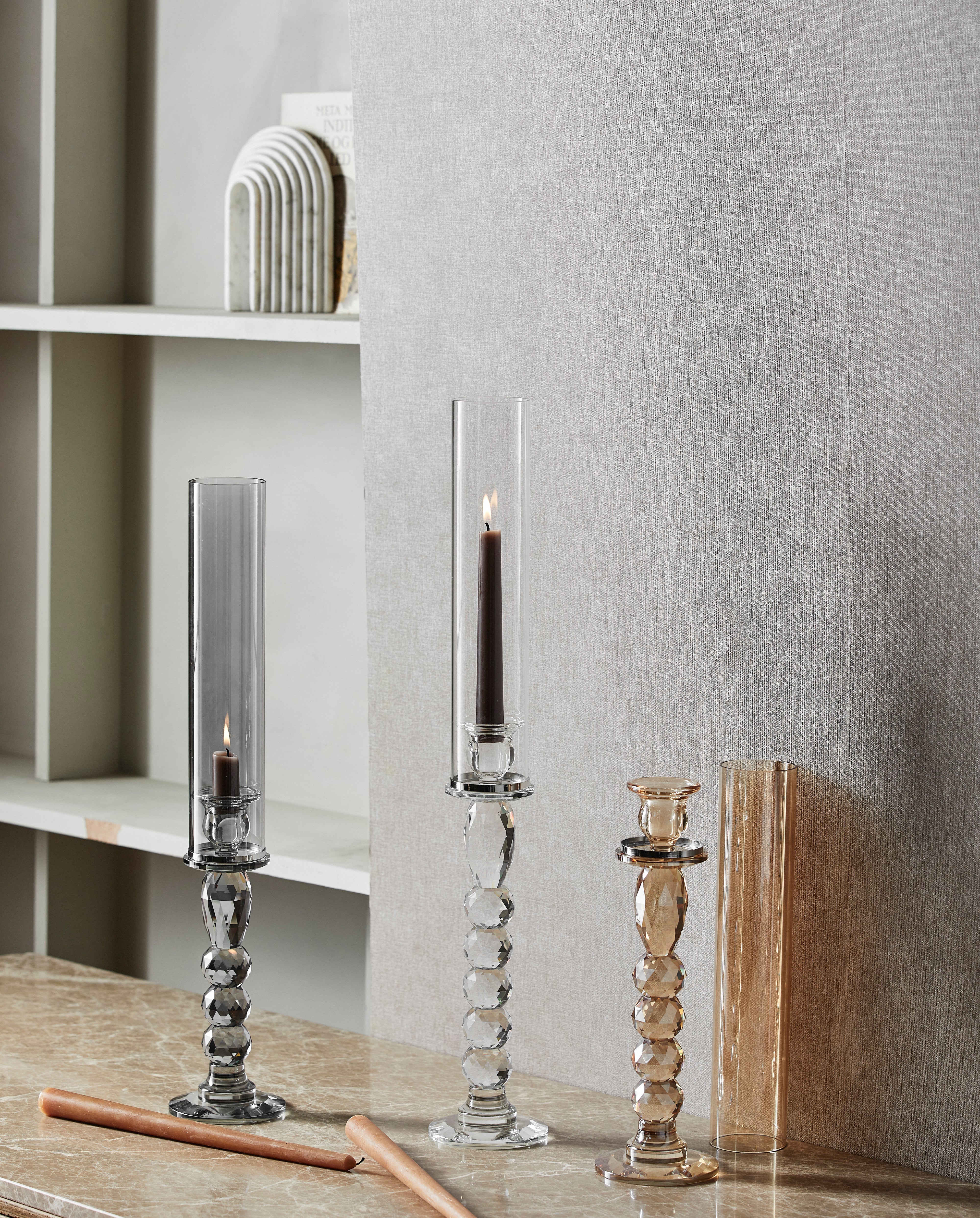 Nosy Candleholder, Smoke Grey, Nordal, ljus & ljuslyktor
