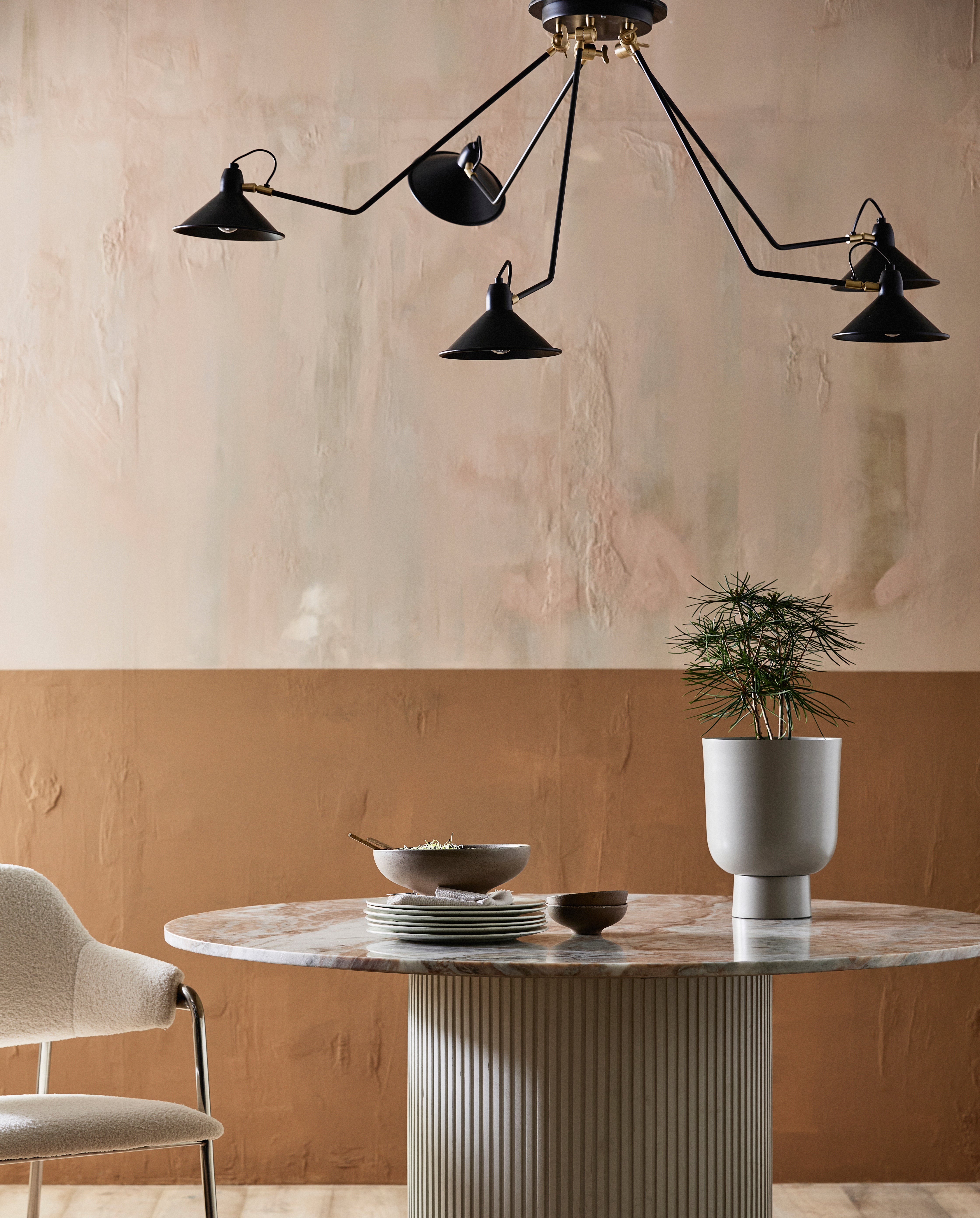 Erie Round Dining Table - Ivory Nature Marble Tabletop, Nordal, bord