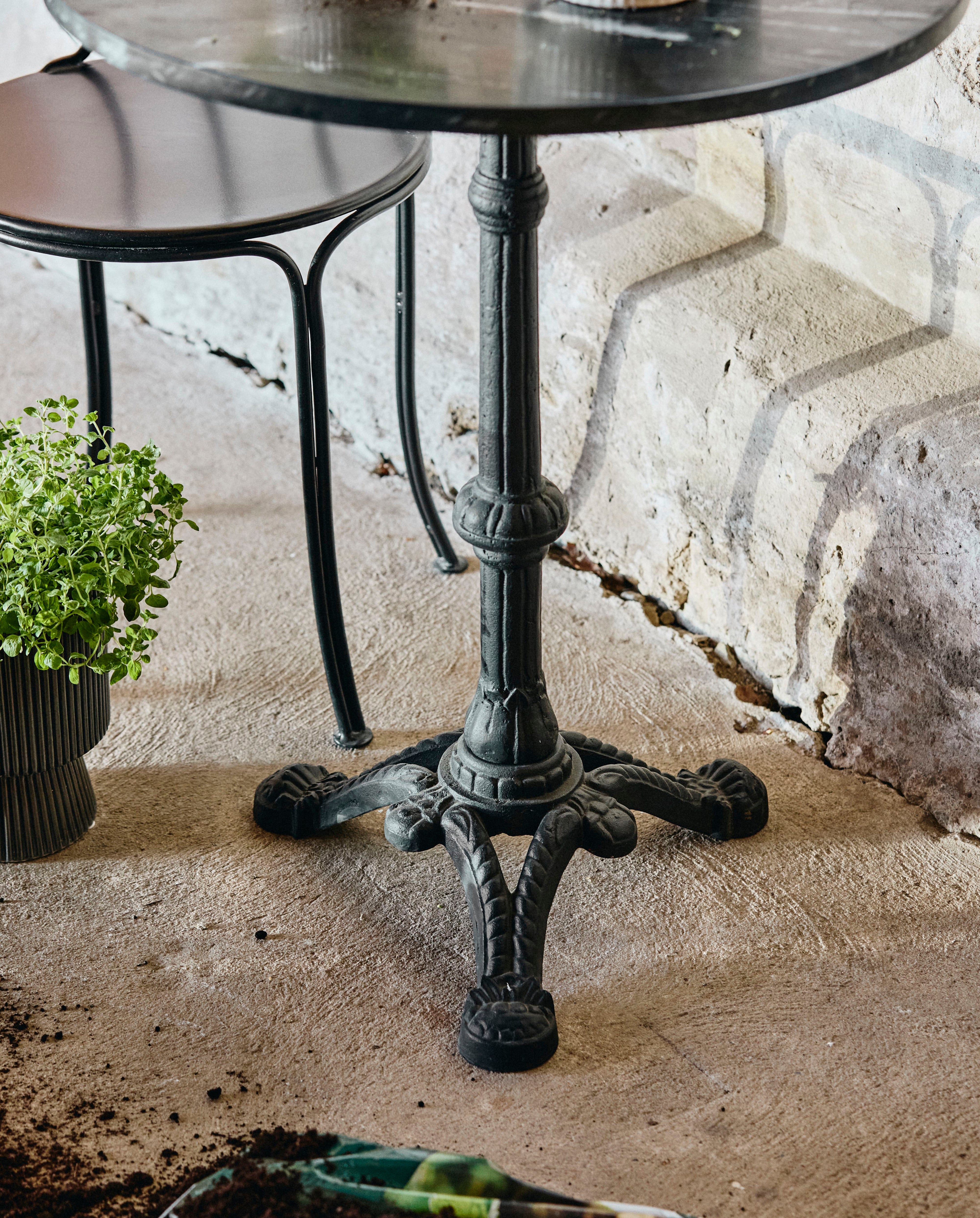 Café Table - Black Marble, Round W/iron, Nordal, bord