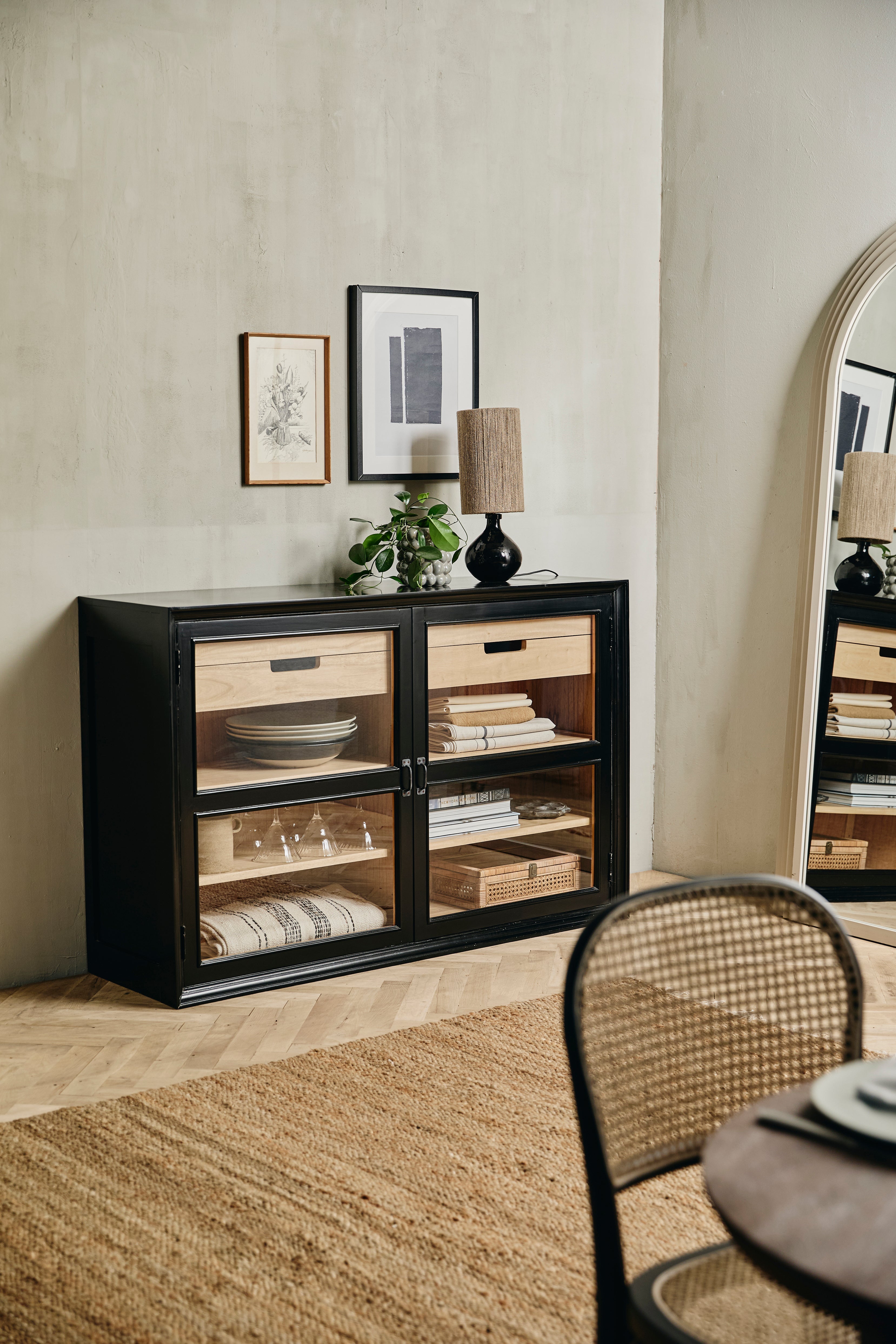 Viva Cabinet, 2 Doors Low - Black, Nordal, bokhyllor