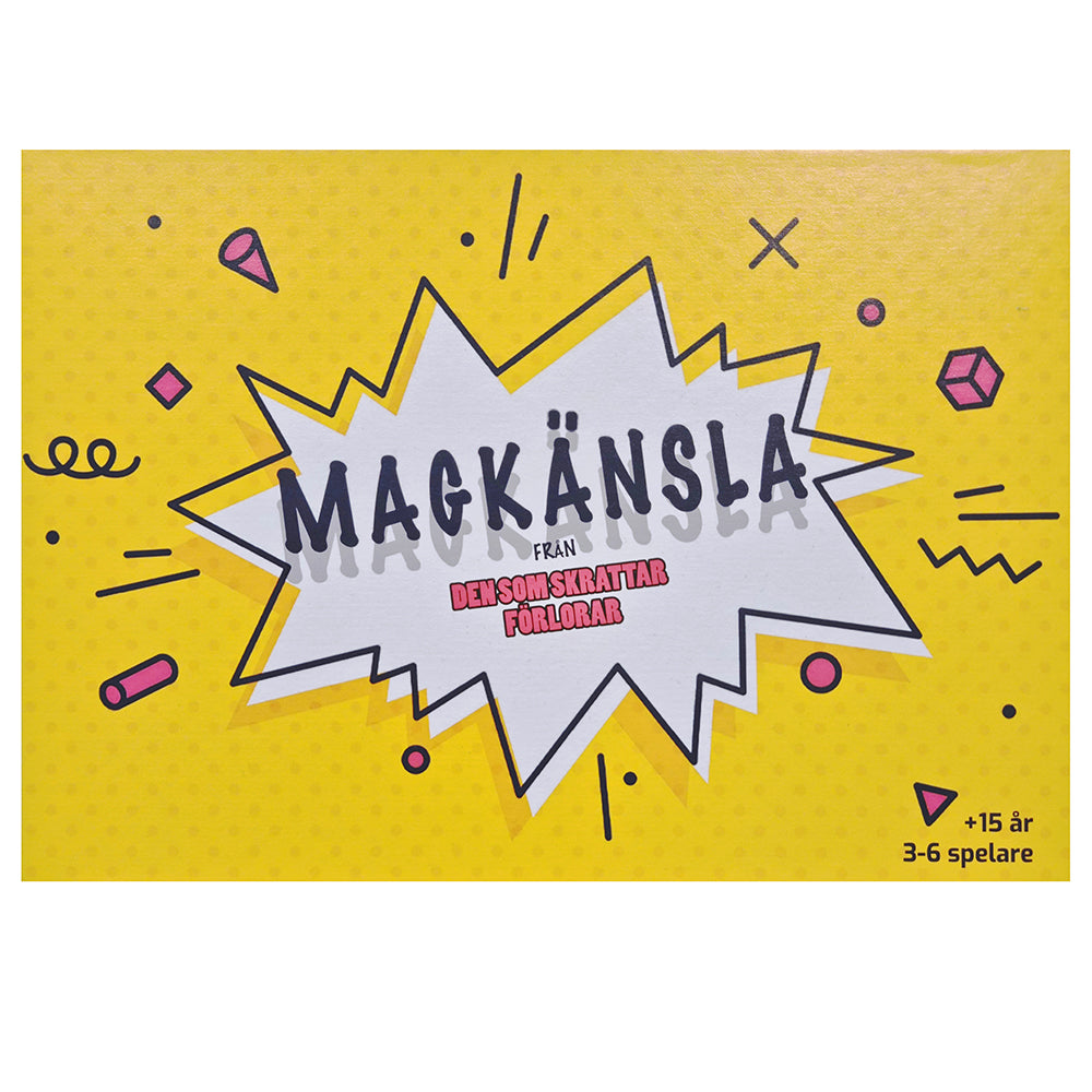 Den som skrattar förlorar - Magkänsla spel, framsida