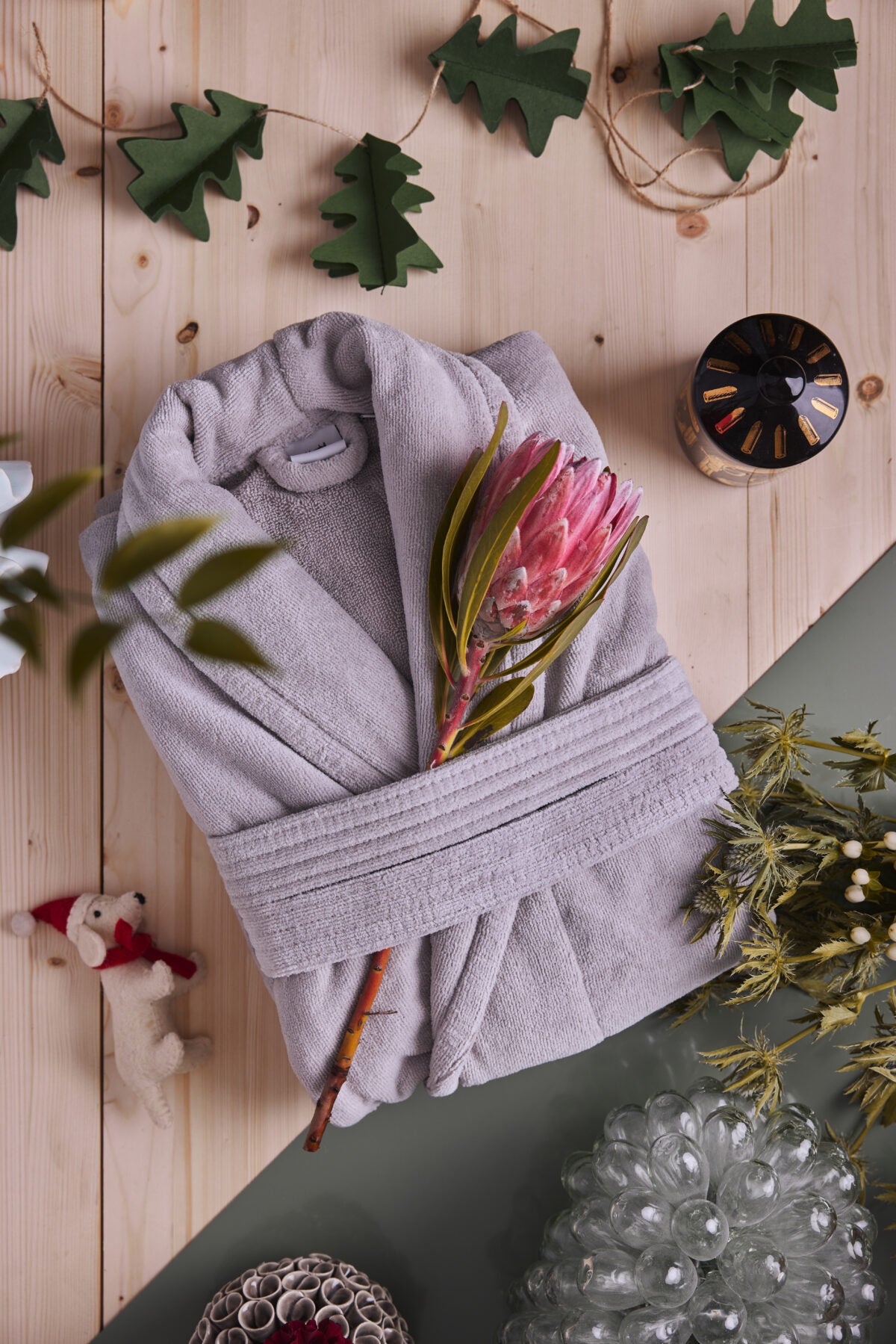 Mjuk Morgonrock i Velour – Grå, House of Regalo, bäddset-textil