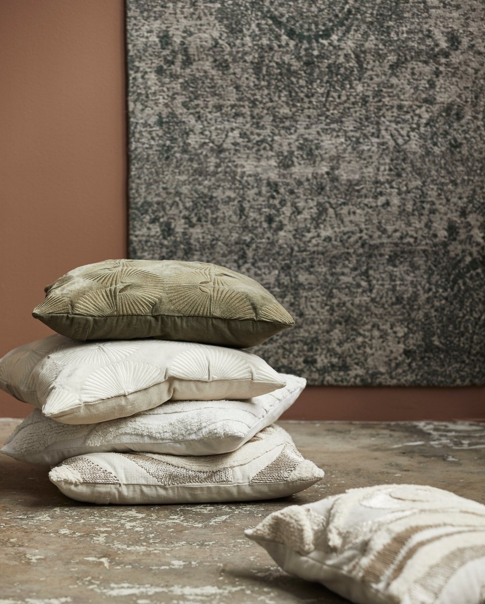 Alasie Cushion Cover, Green, Nordal, sovrums textilier