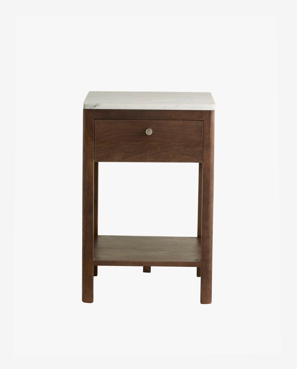 Bille Night Stand - Wood/marble, Nordal, bord